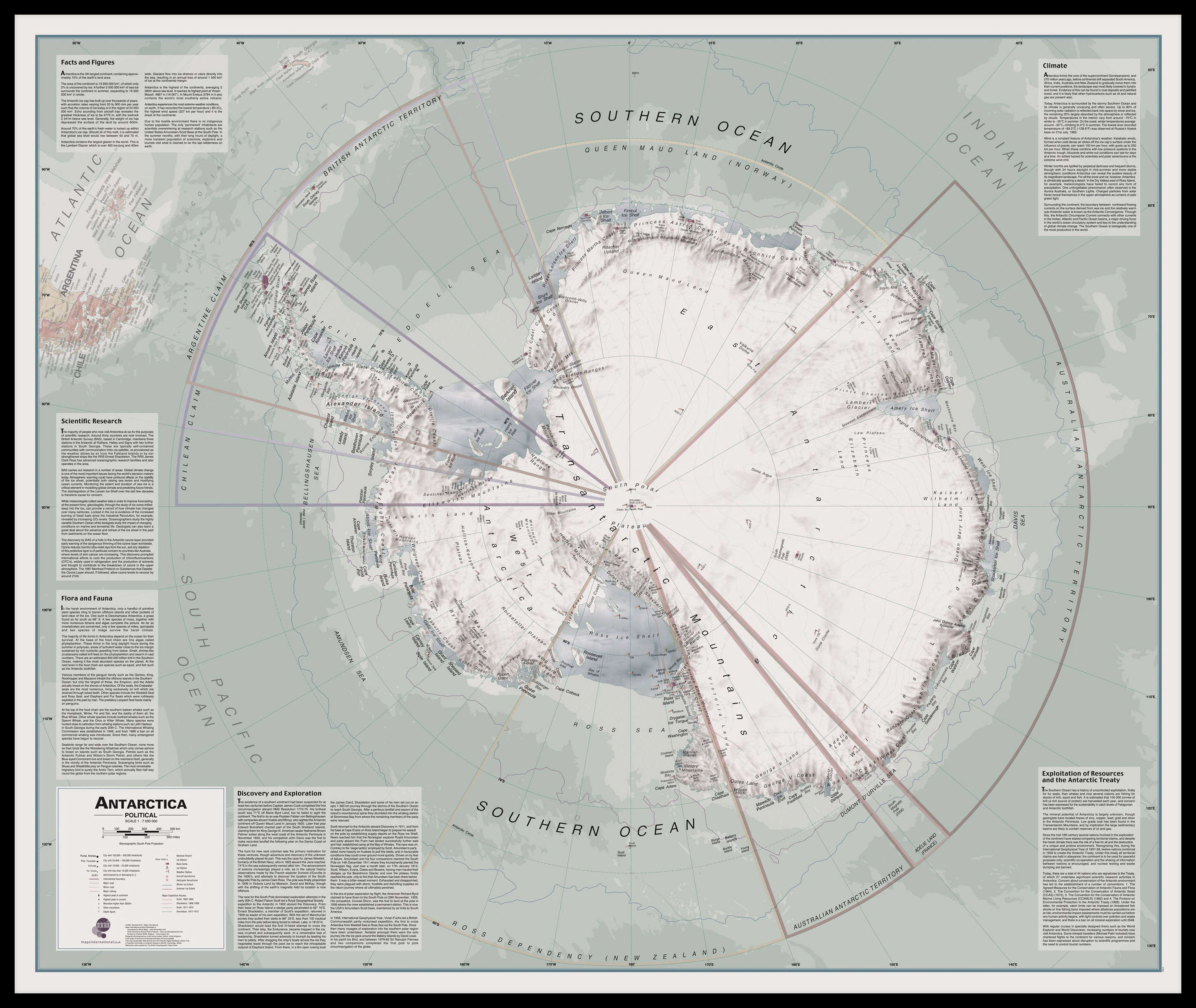 CT00697_H_LBDBL - Executive Antarctica Wall Map Political