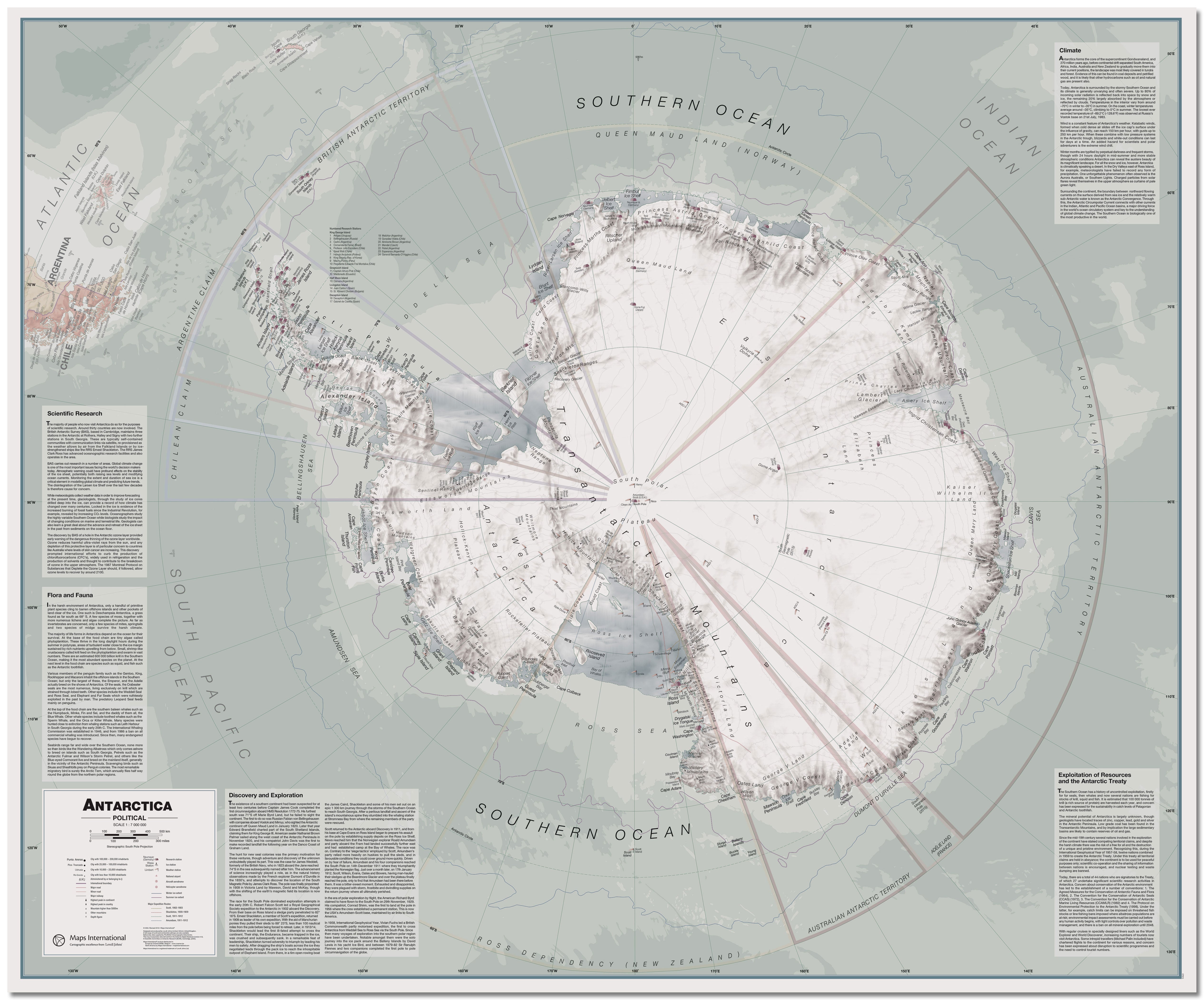 CT00697_L_LMBRD - Executive Antarctica Wall Map Political