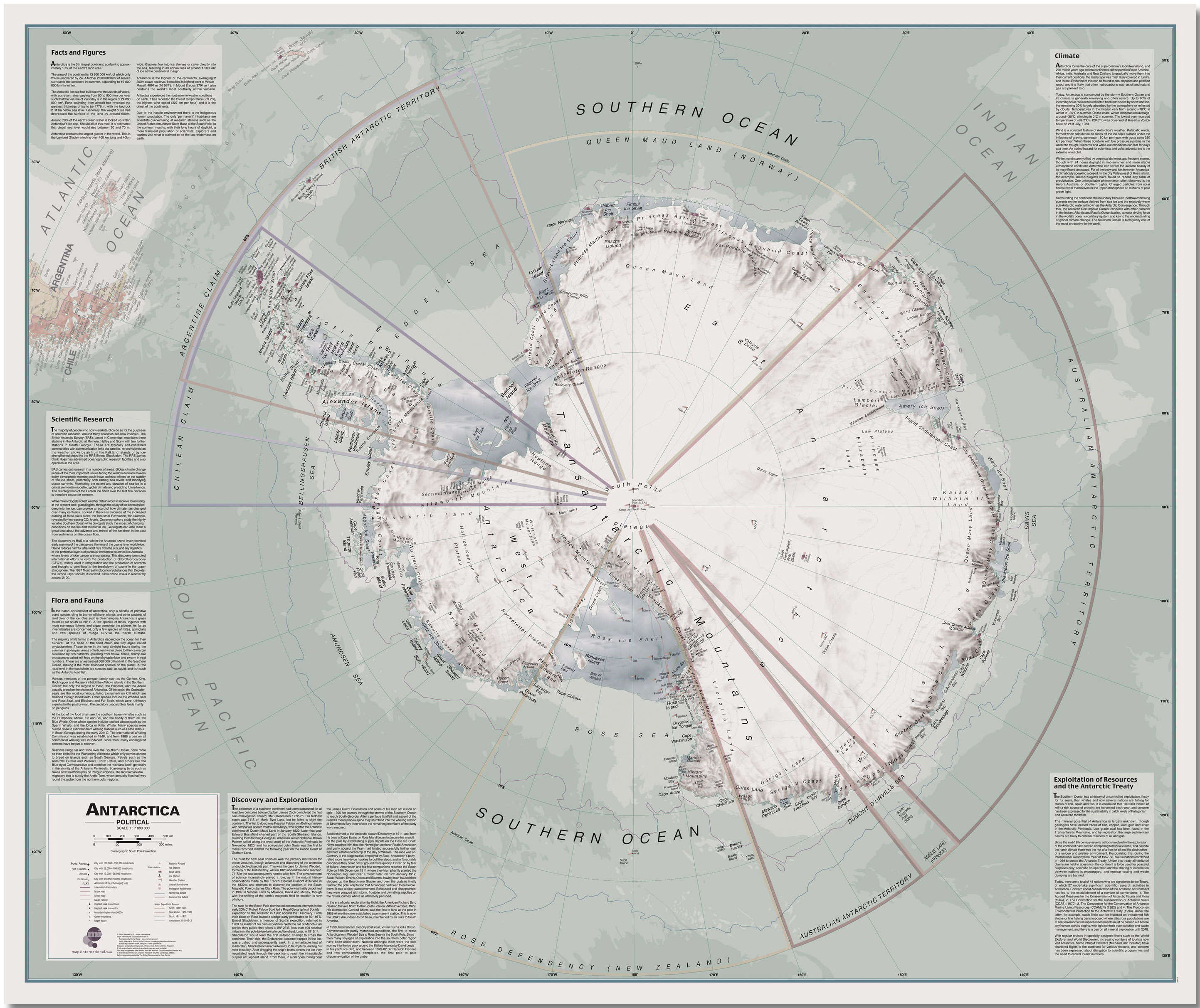 CT00697_H_LMBRD - Executive Antarctica Wall Map Political