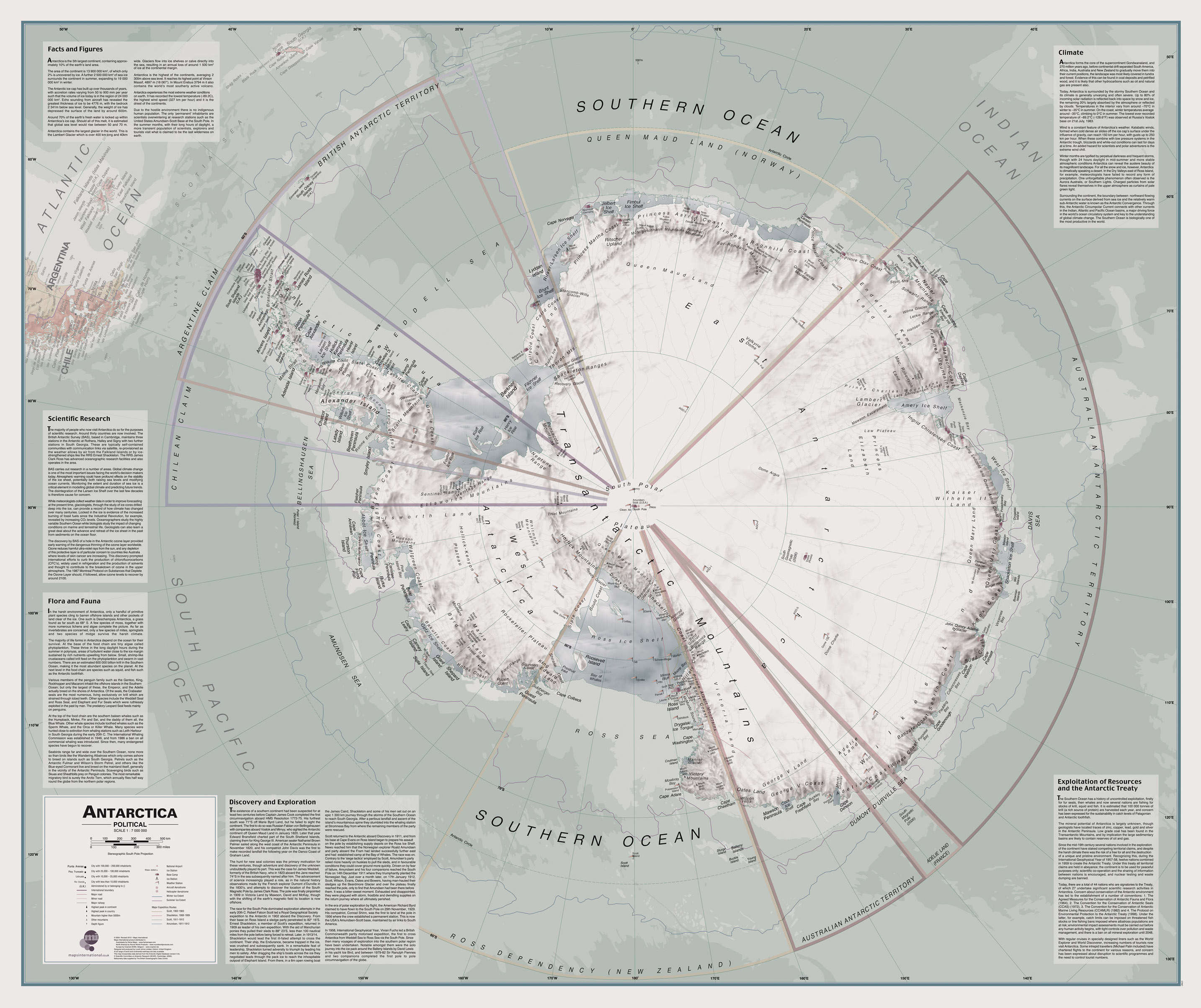 CT00697_L_CANRL - Executive Antarctica Wall Map Political
