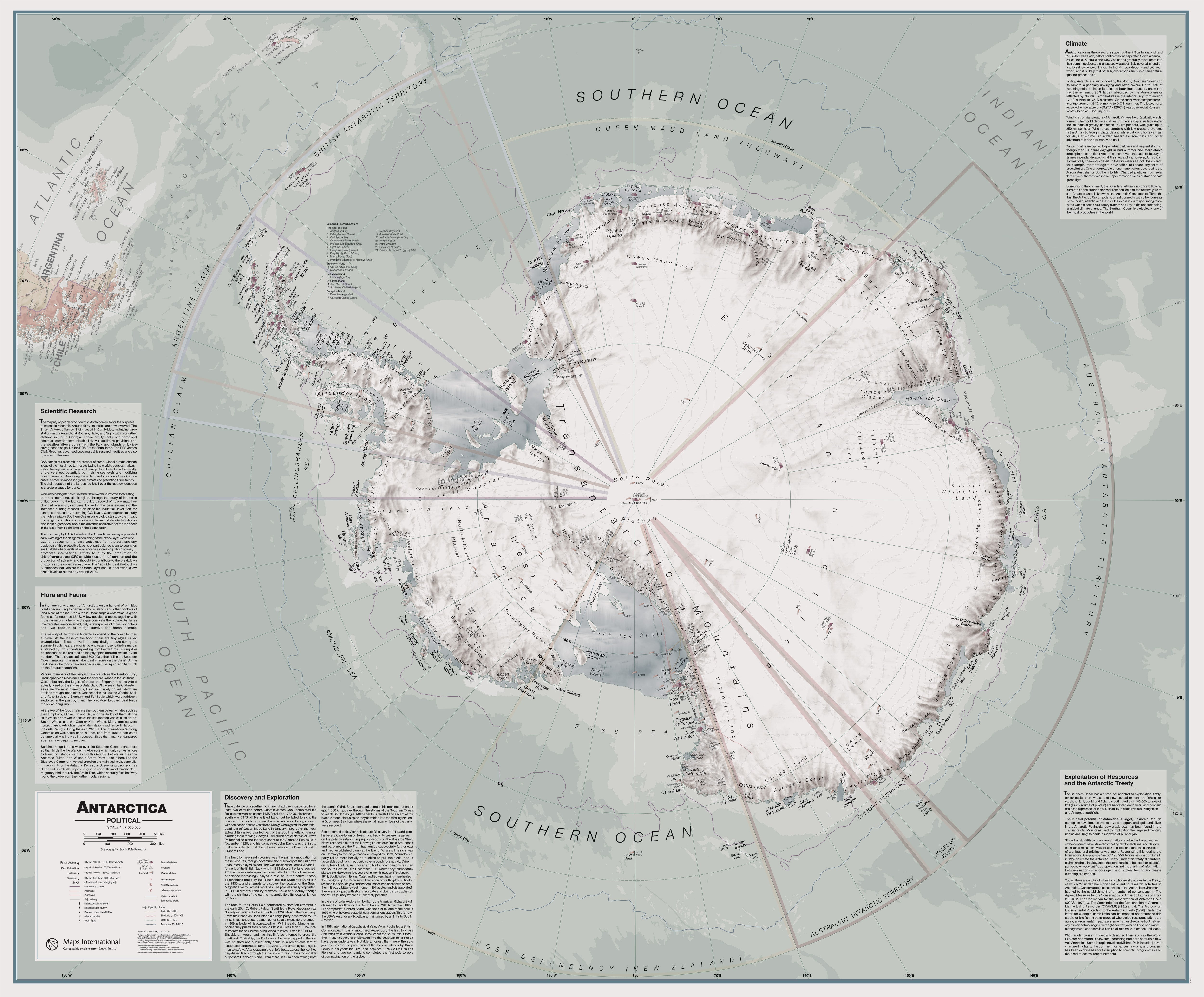 CT00697_L_PAPER - Executive Antarctica Wall Map Political
