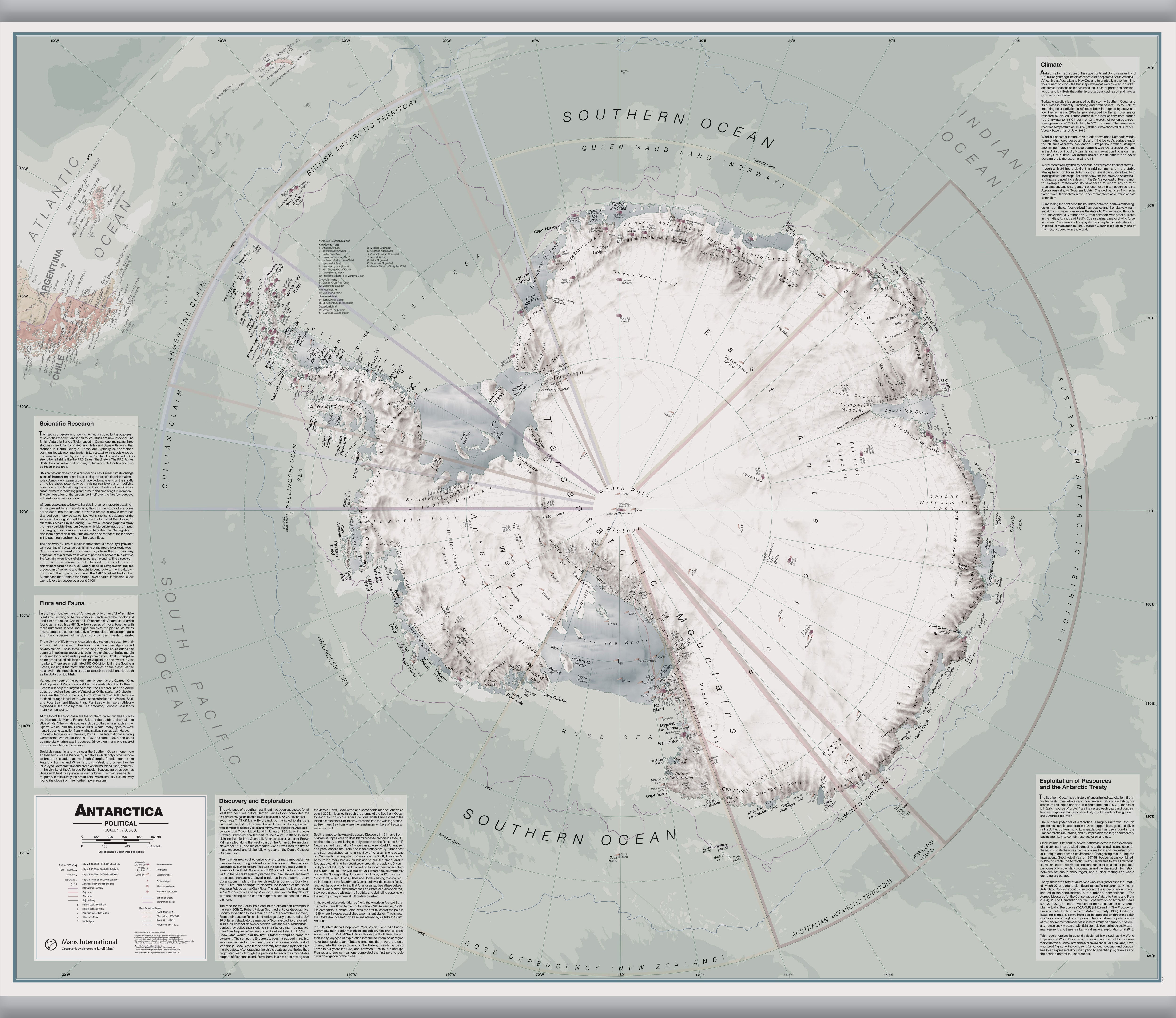 CT00697_L_LWDHB - Executive Antarctica Wall Map Political