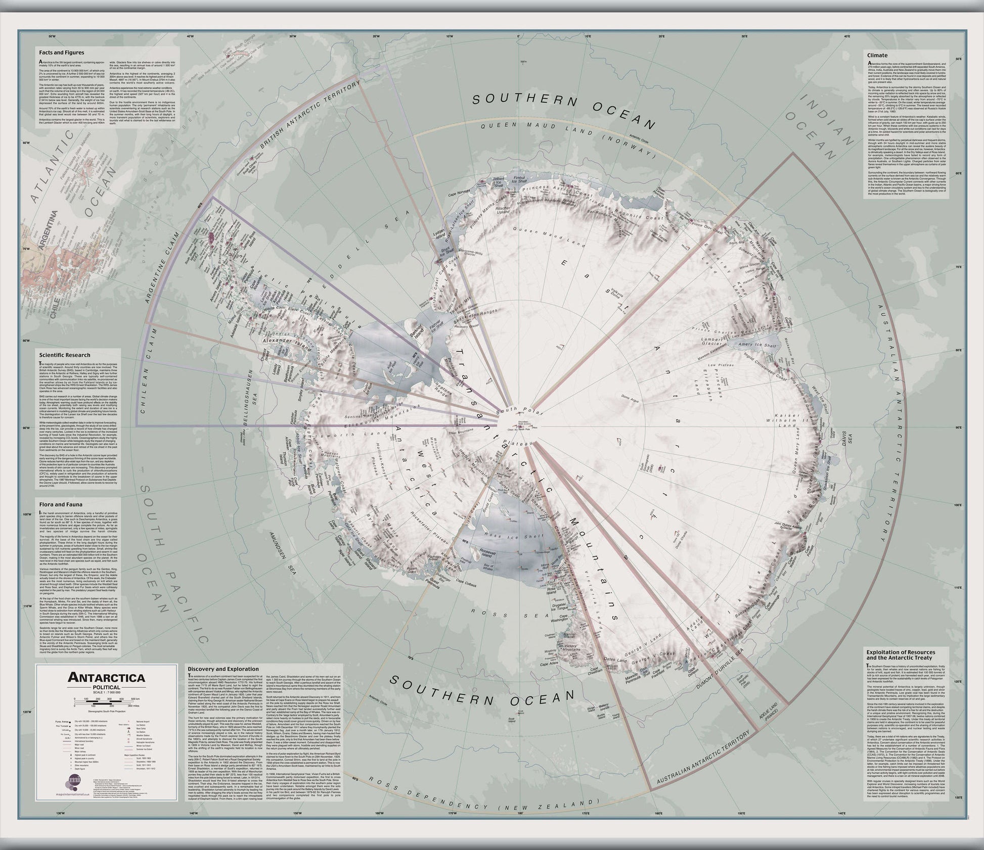CT00697_H_LAMHB - Executive Antarctica Wall Map Political