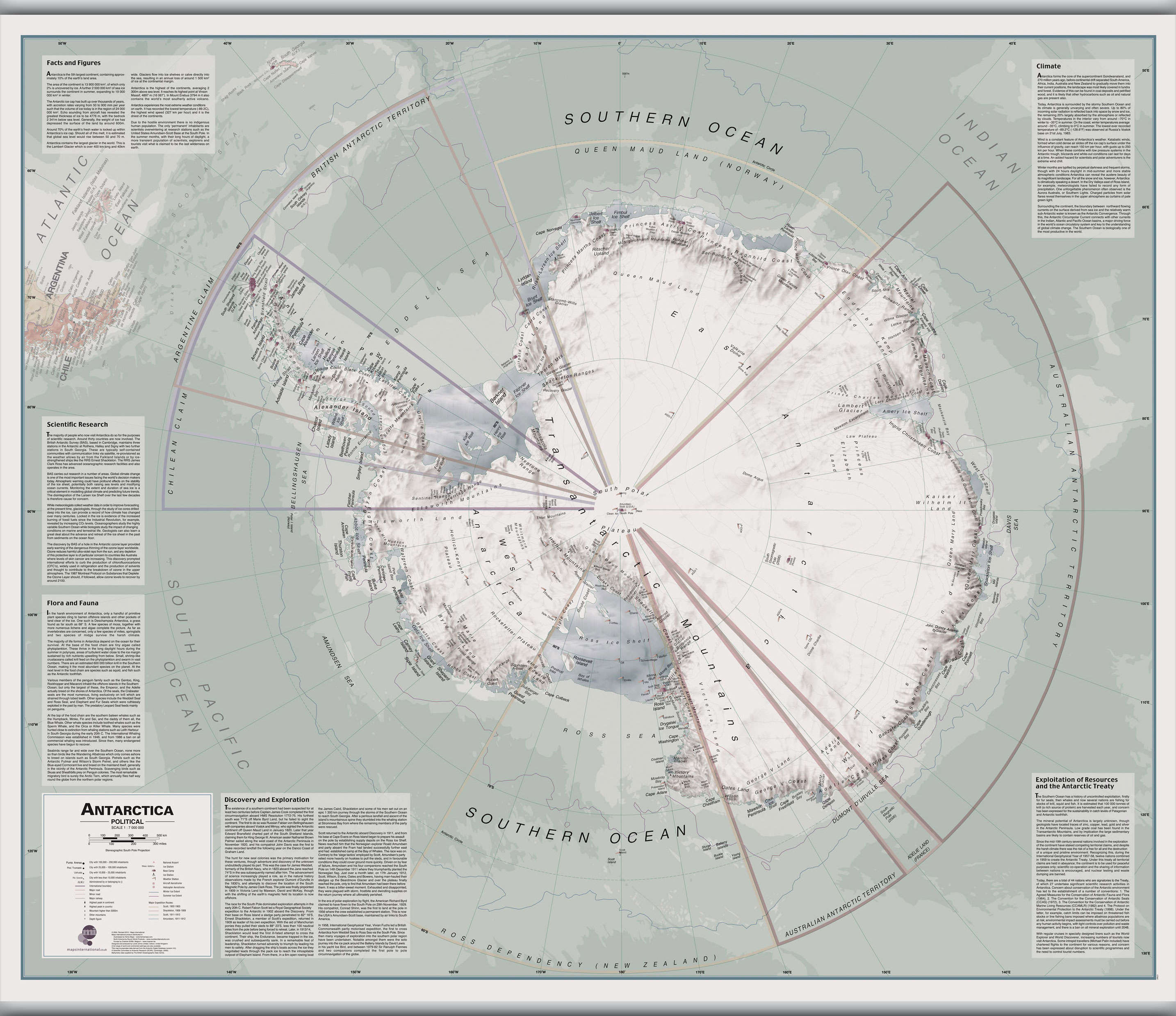 CT00697_H_LAMHB - Executive Antarctica Wall Map Political