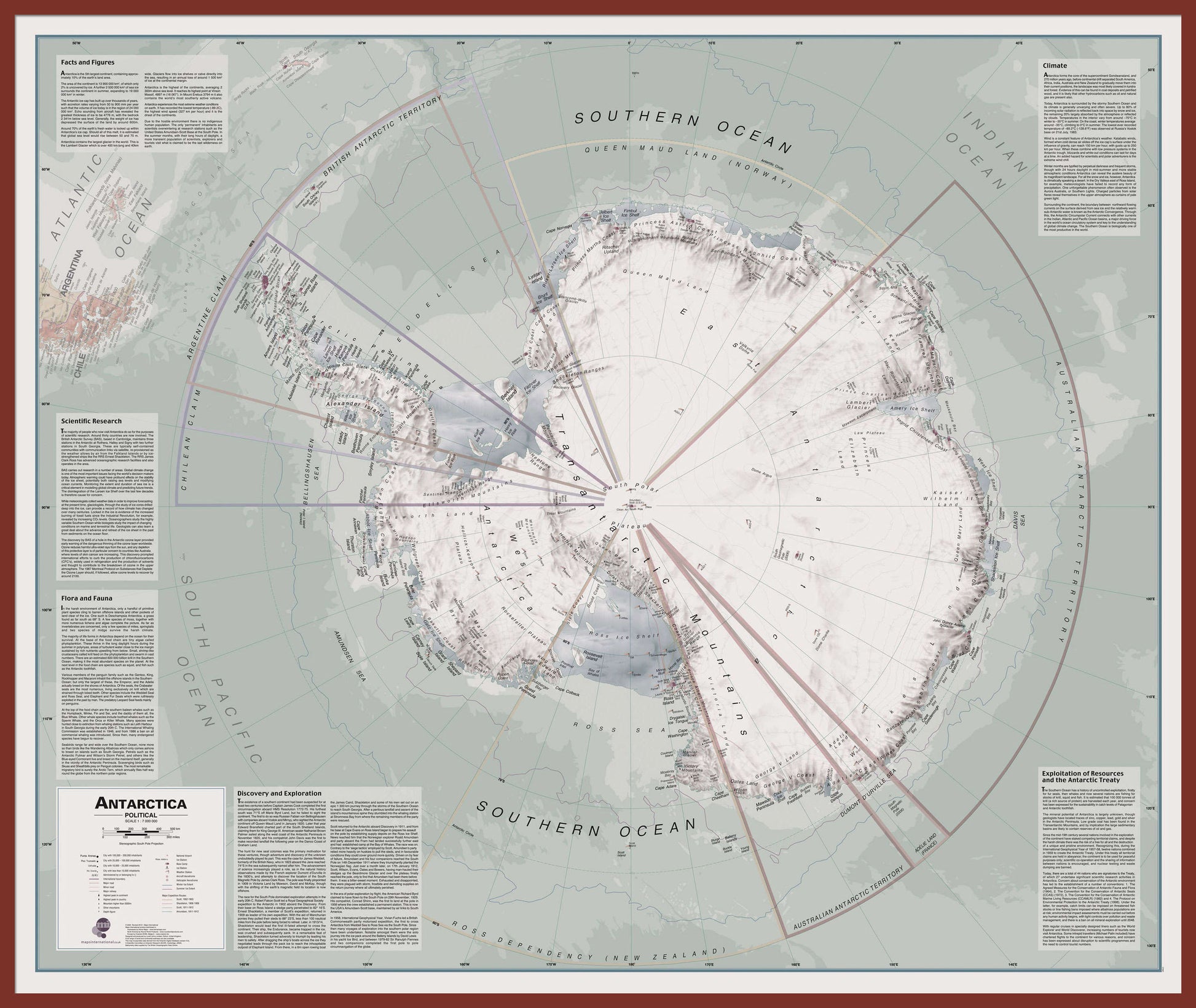 CT00697_L_LBDOK - Executive Antarctica Wall Map Political