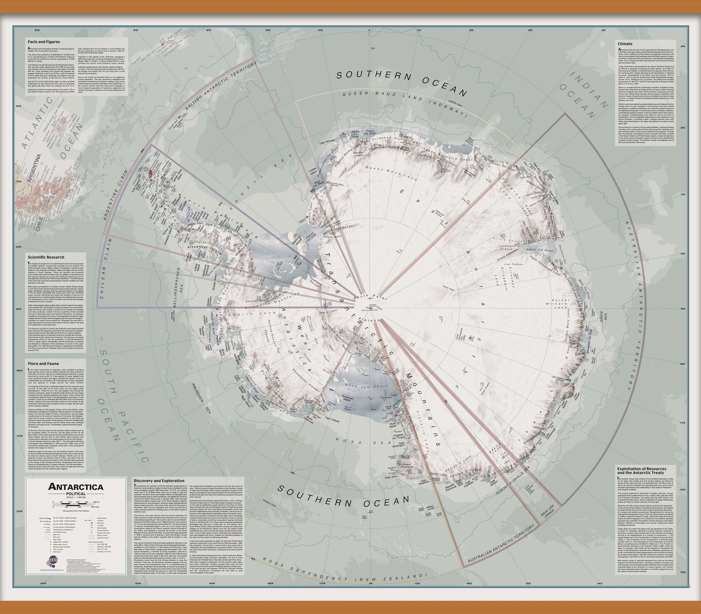 CT00697_L_CWDHB - Executive Antarctica Wall Map Political