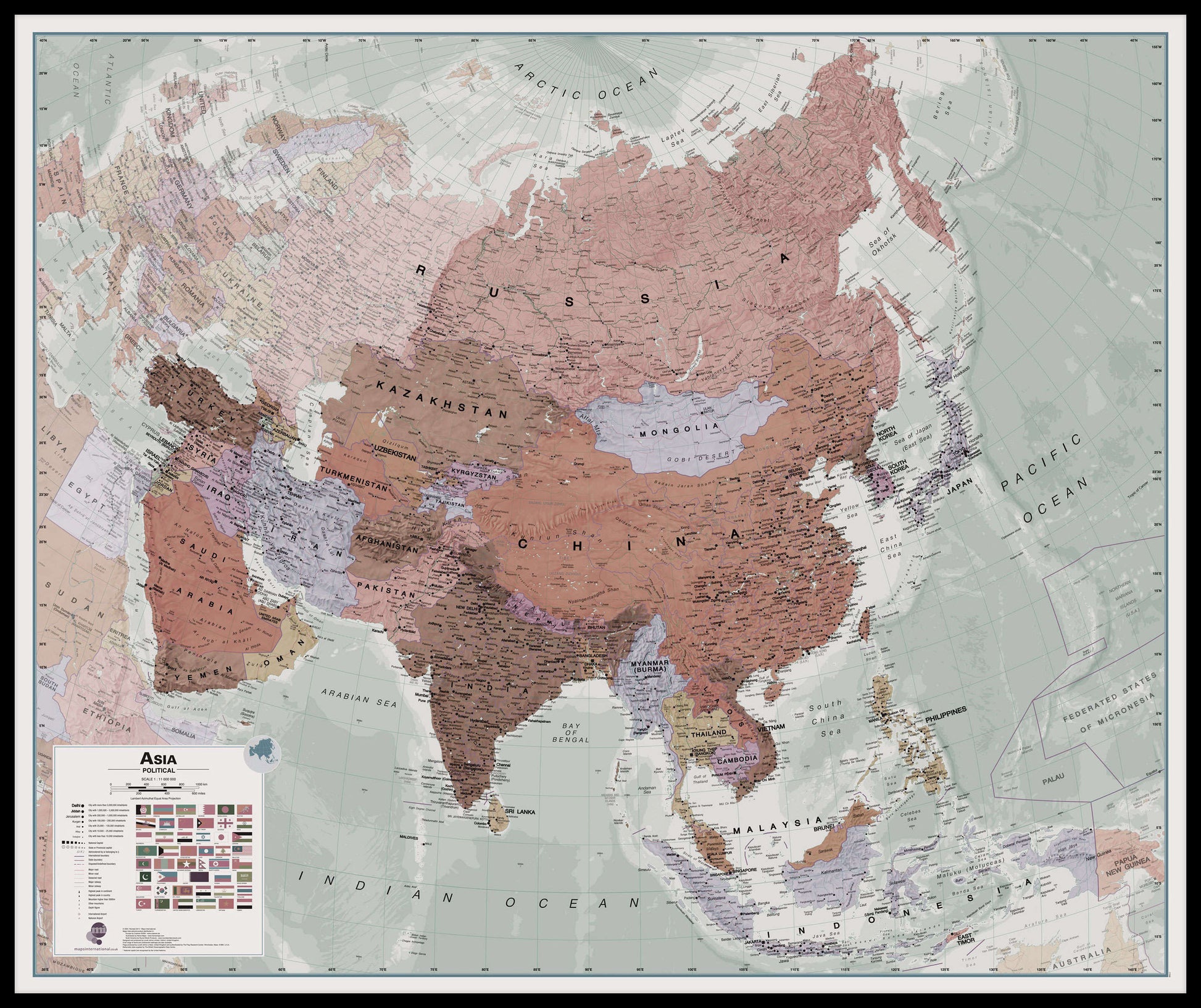 CT00698_H_LBDBL - Executive Asia Wall Map Political