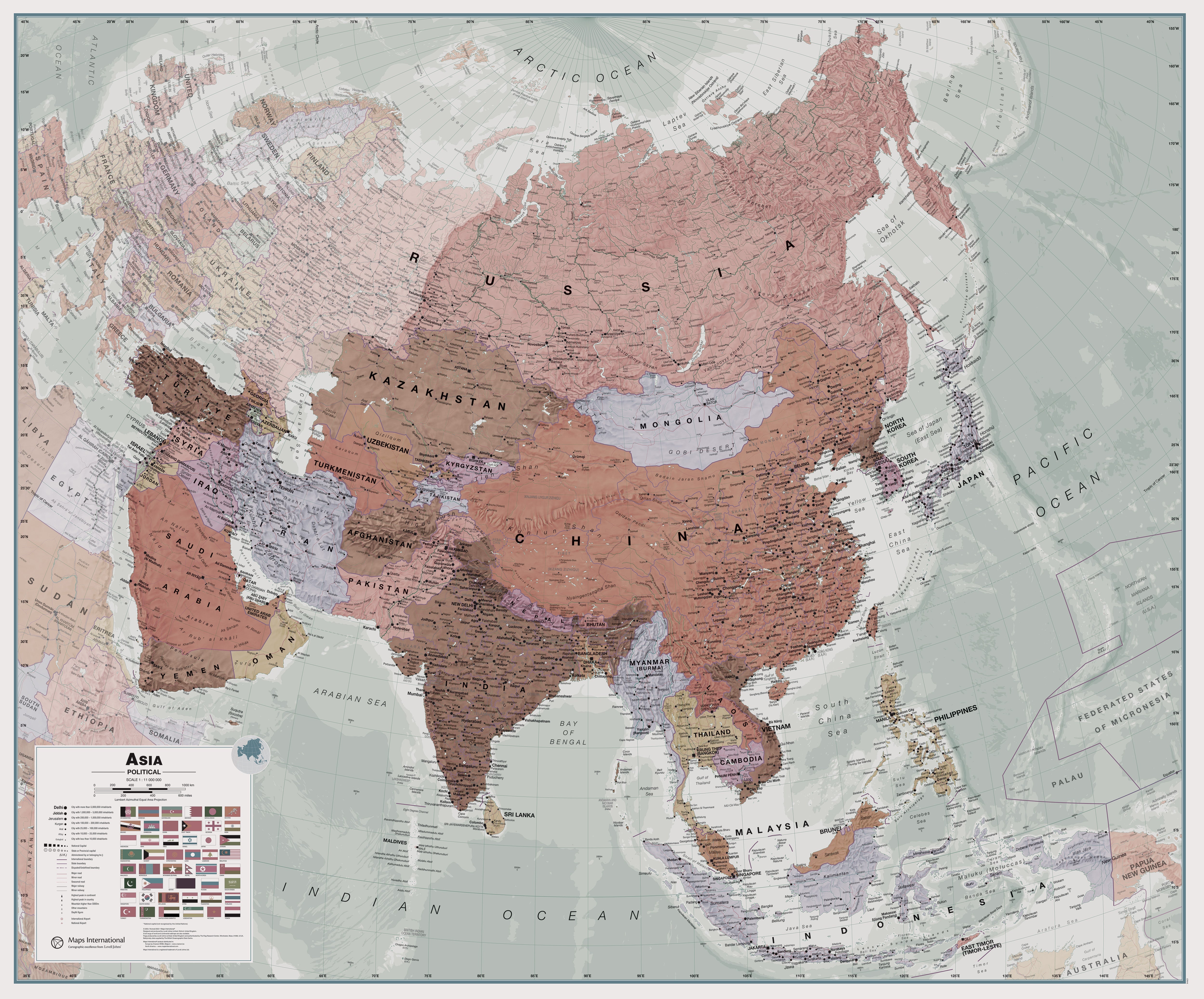 CT00698_H_LAMIN - Executive Asia Wall Map Political