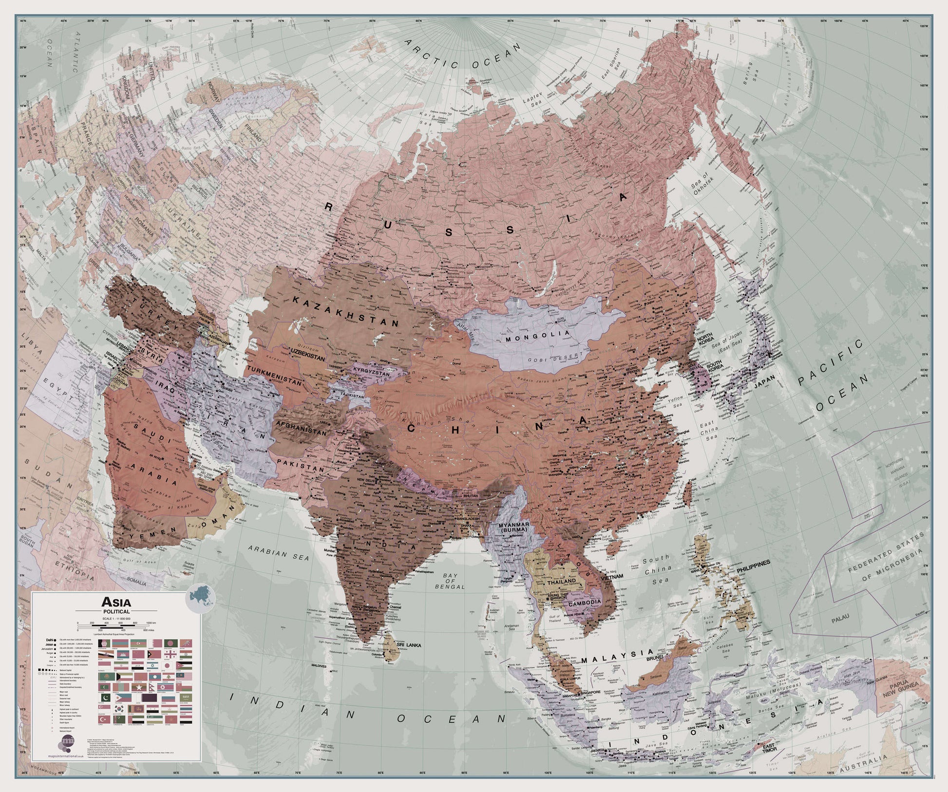 CT00698_L_LAMIN - Executive Asia Wall Map Political