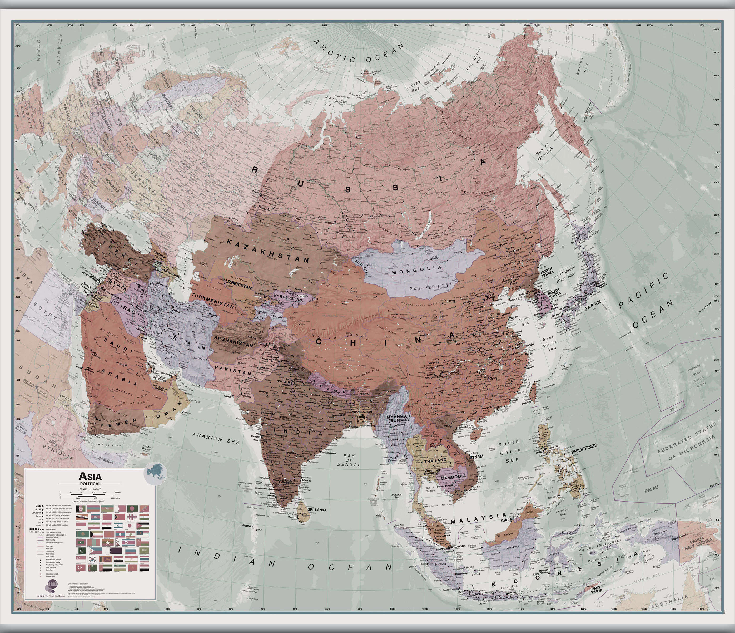CT00698_L_CANHB - Executive Asia Wall Map Political