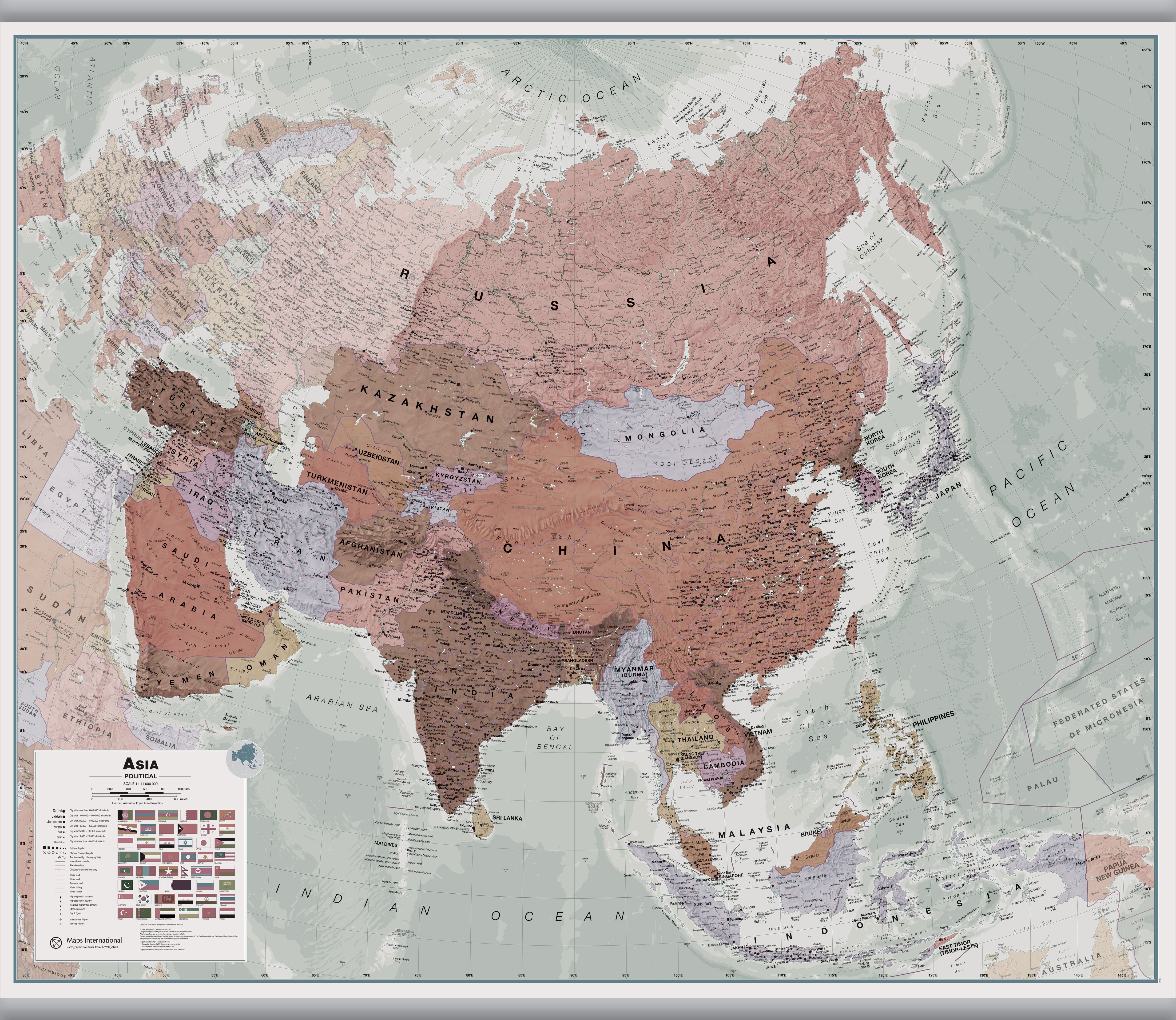 CT00698_H_LAMHB - Executive Asia Wall Map Political