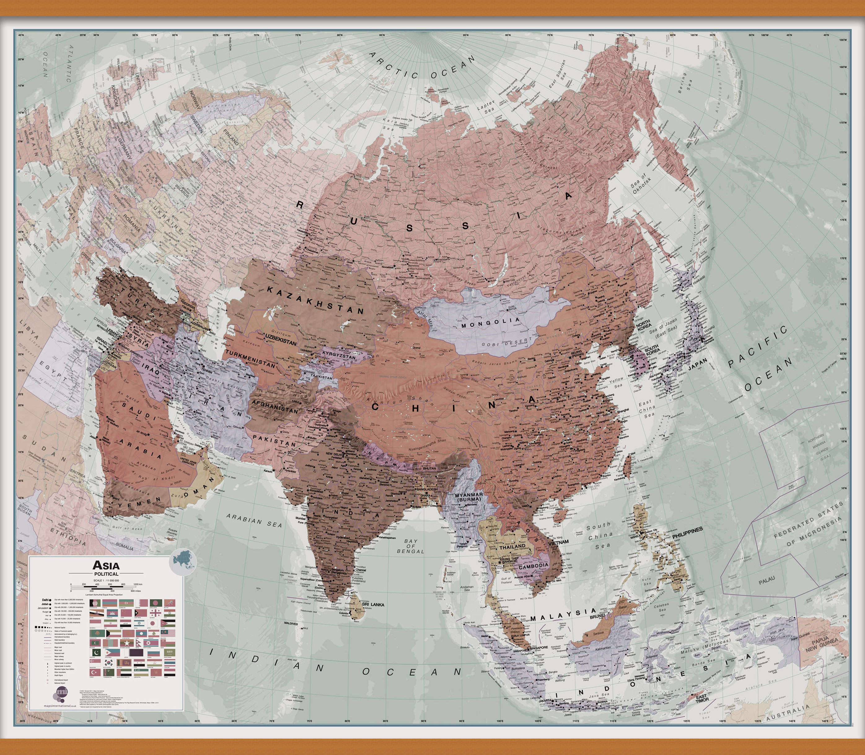 CT00698_L_LWDHB - Executive Asia Wall Map Political