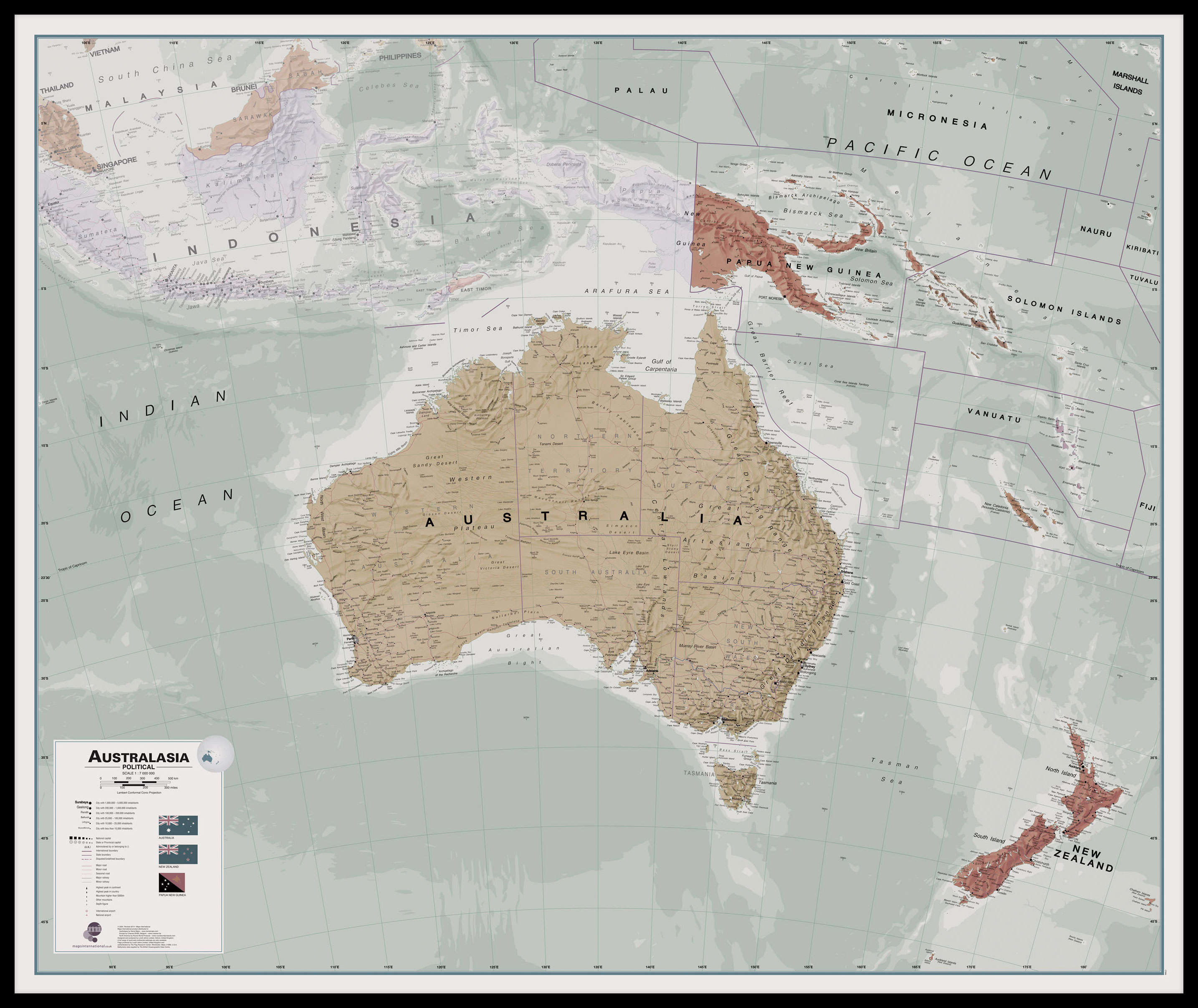 CT00699_H_LBDBL - Executive Australasia Wall Map Political