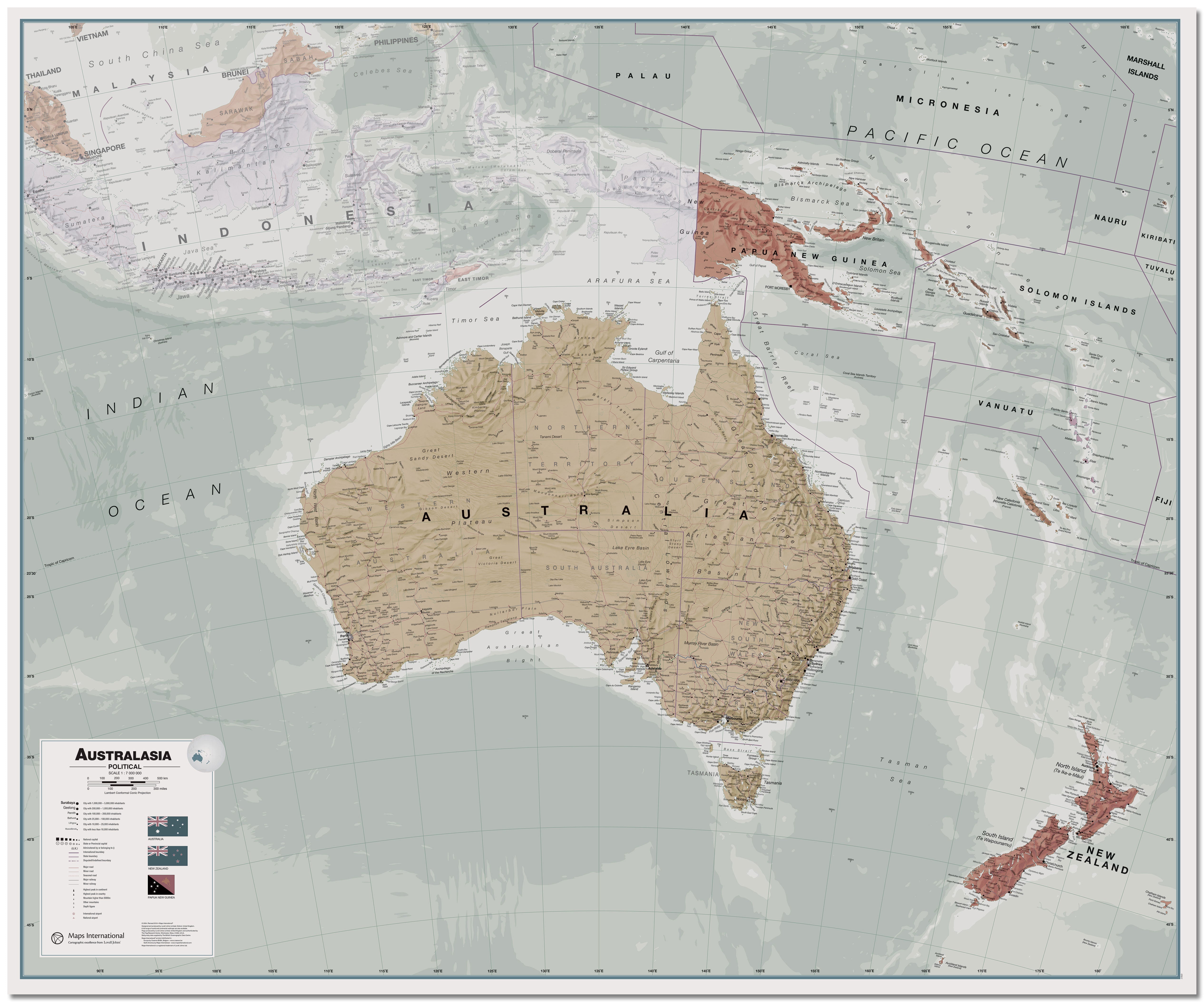 CT00699_H_LMBRD - Executive Australasia Wall Map Political