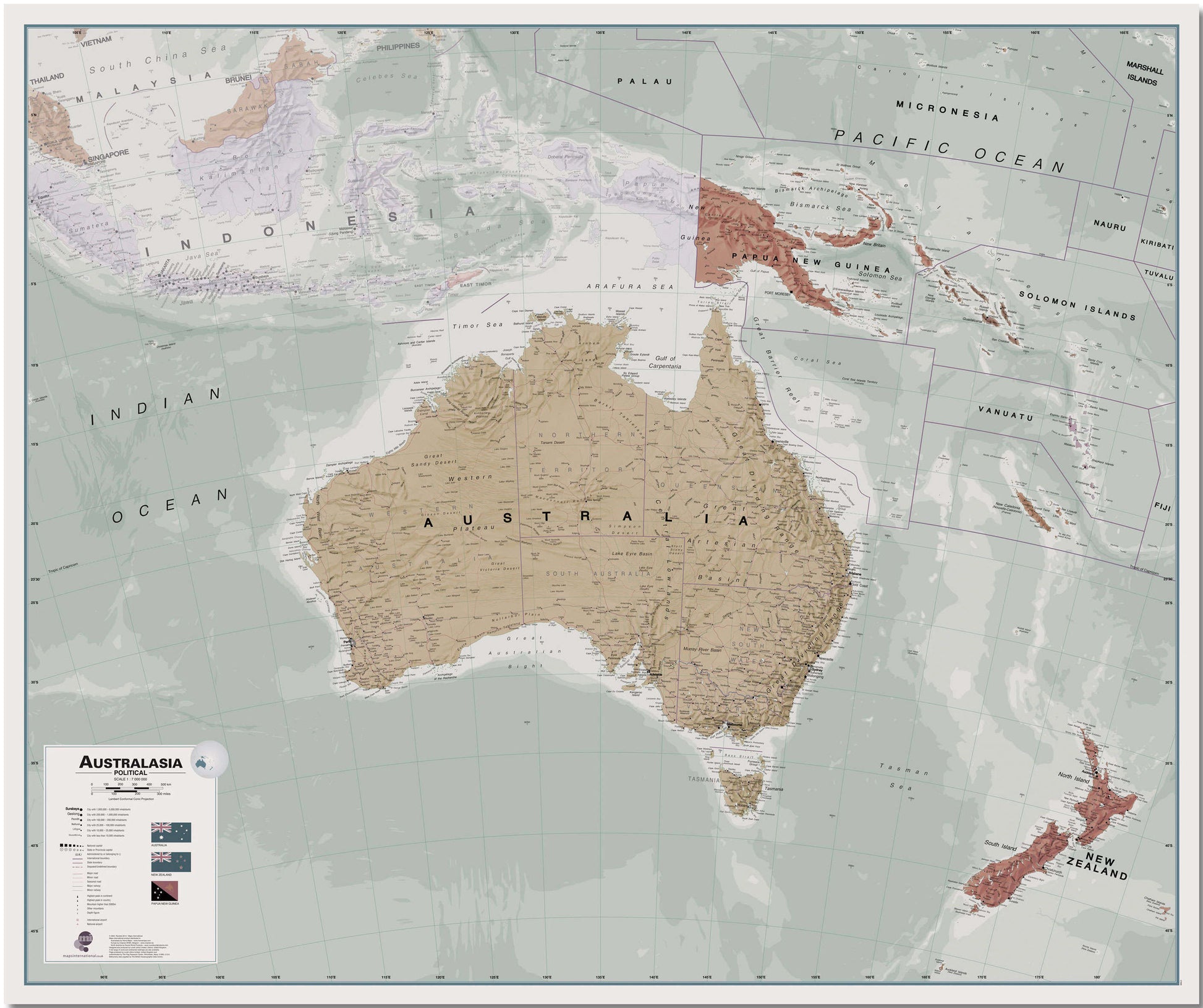 CT00699_L_LMBRD - Executive Australasia Wall Map Political
