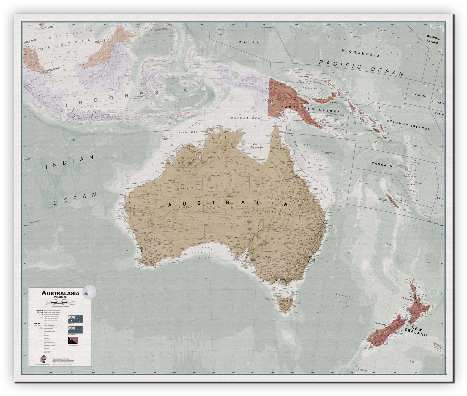 CT00699_L_CANVA - Executive Australasia Wall Map Political