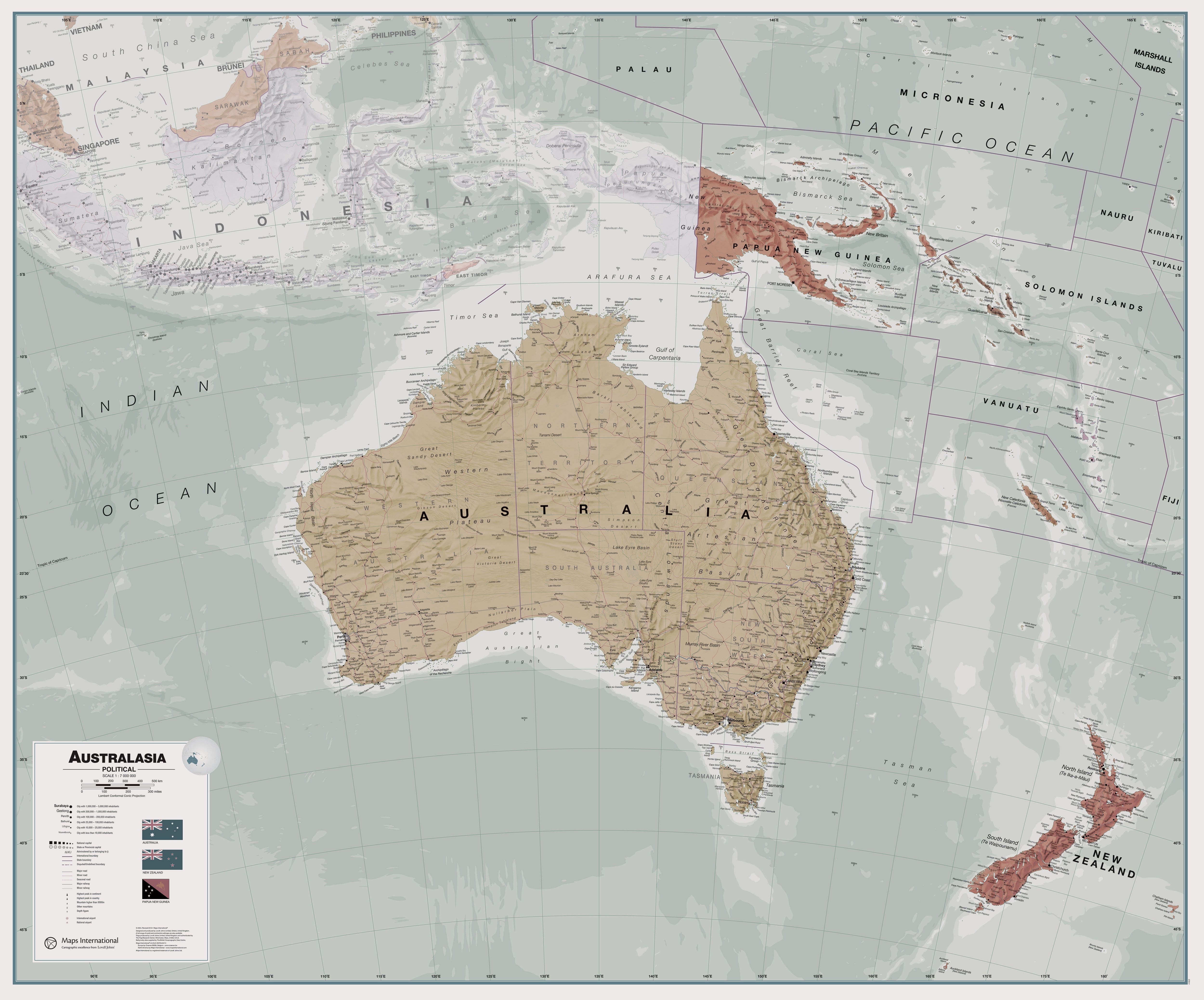 CT00699_H_PAPER - Executive Australasia Wall Map Political