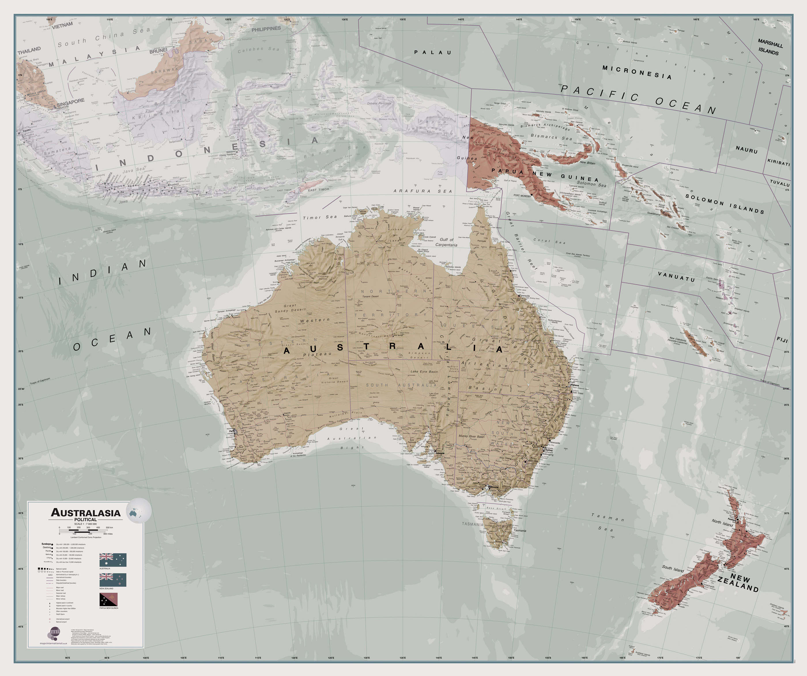 CT00699_H_PAPER - Executive Australasia Wall Map Political