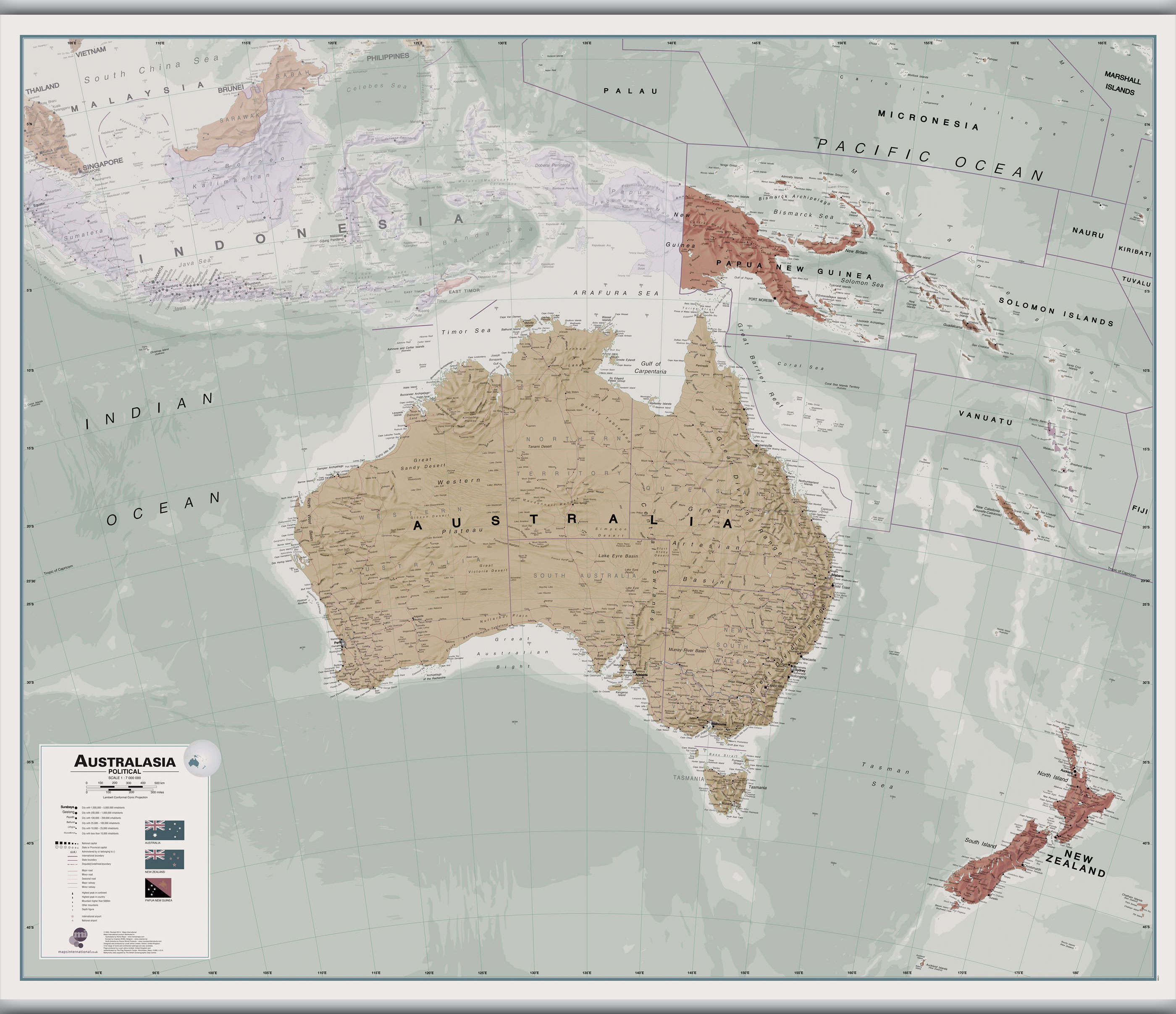 CT00699_L_LAMHB - Executive Australasia Wall Map Political