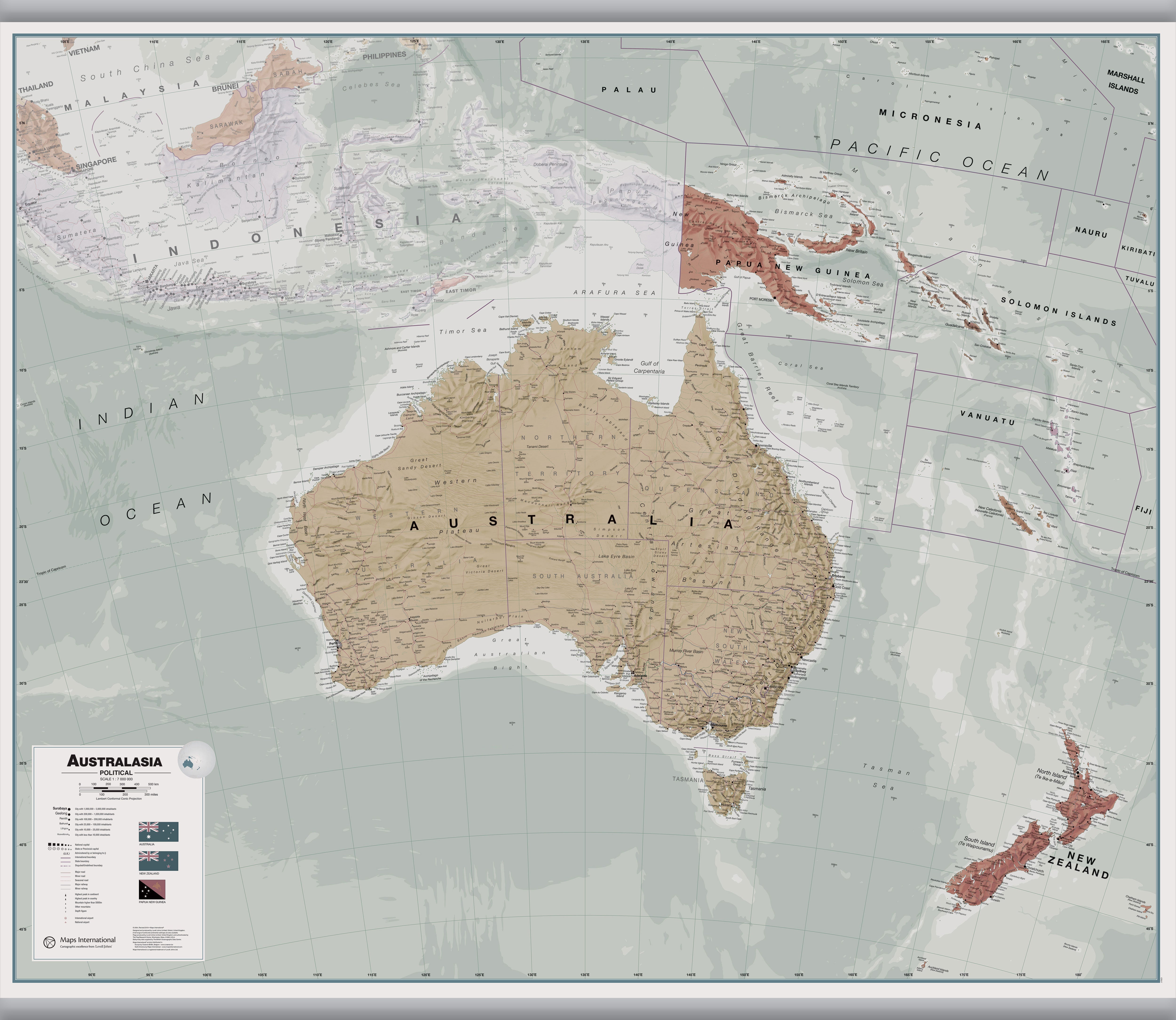CT00699_L_LAMHB - Executive Australasia Wall Map Political