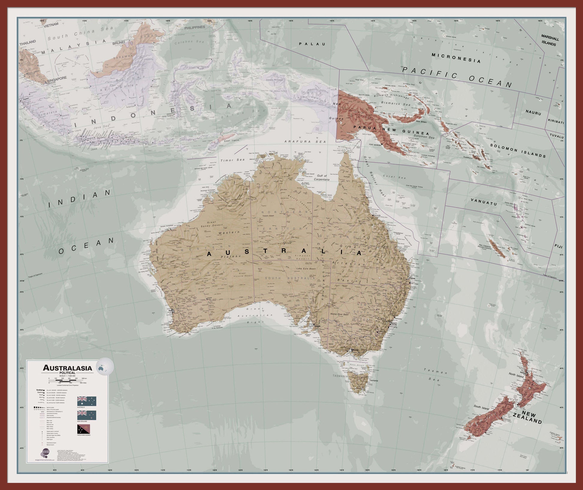 CT00699_L_LBDOK - Executive Australasia Wall Map Political