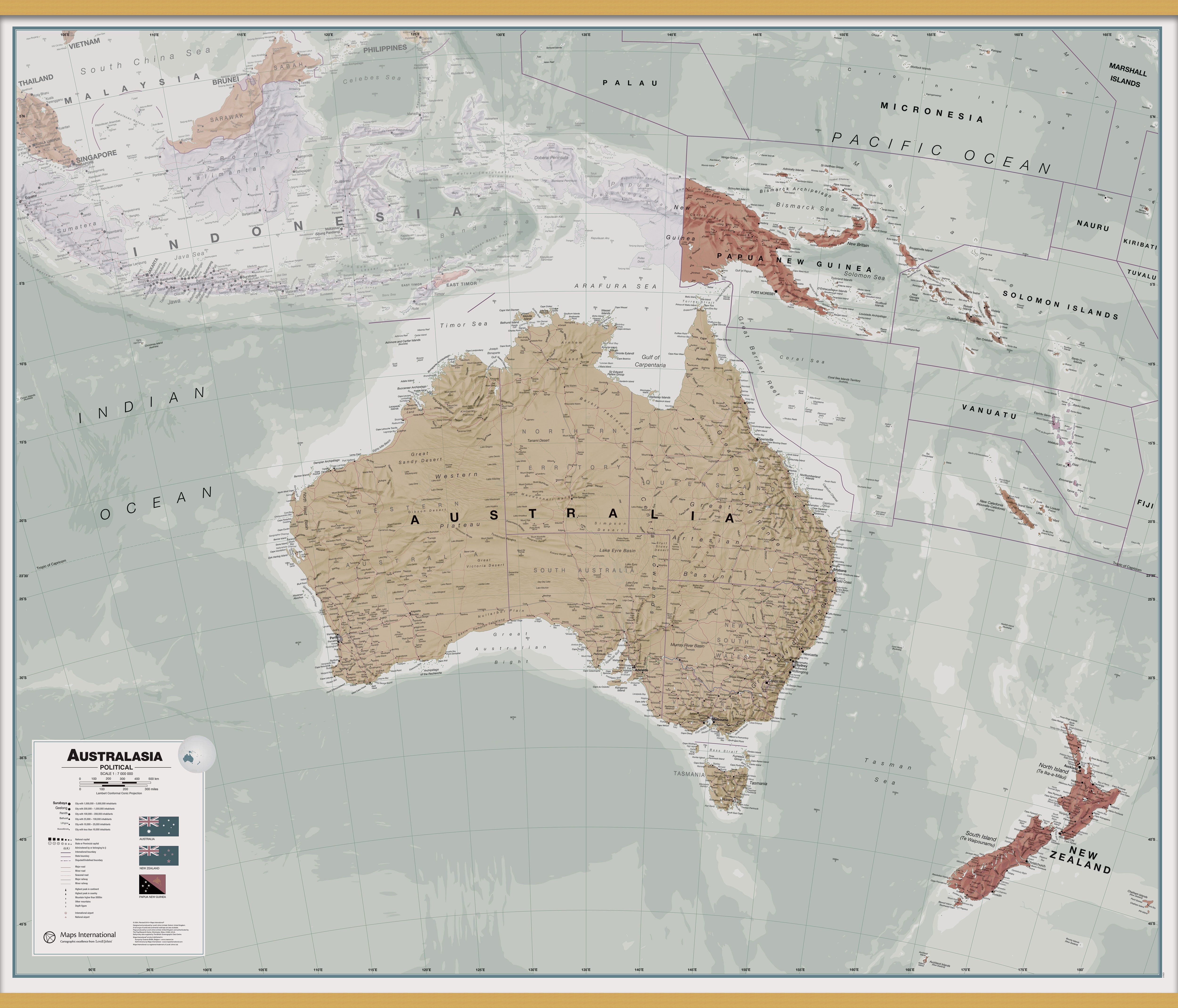 CT00699_L_LWDHB - Executive Australasia Wall Map Political