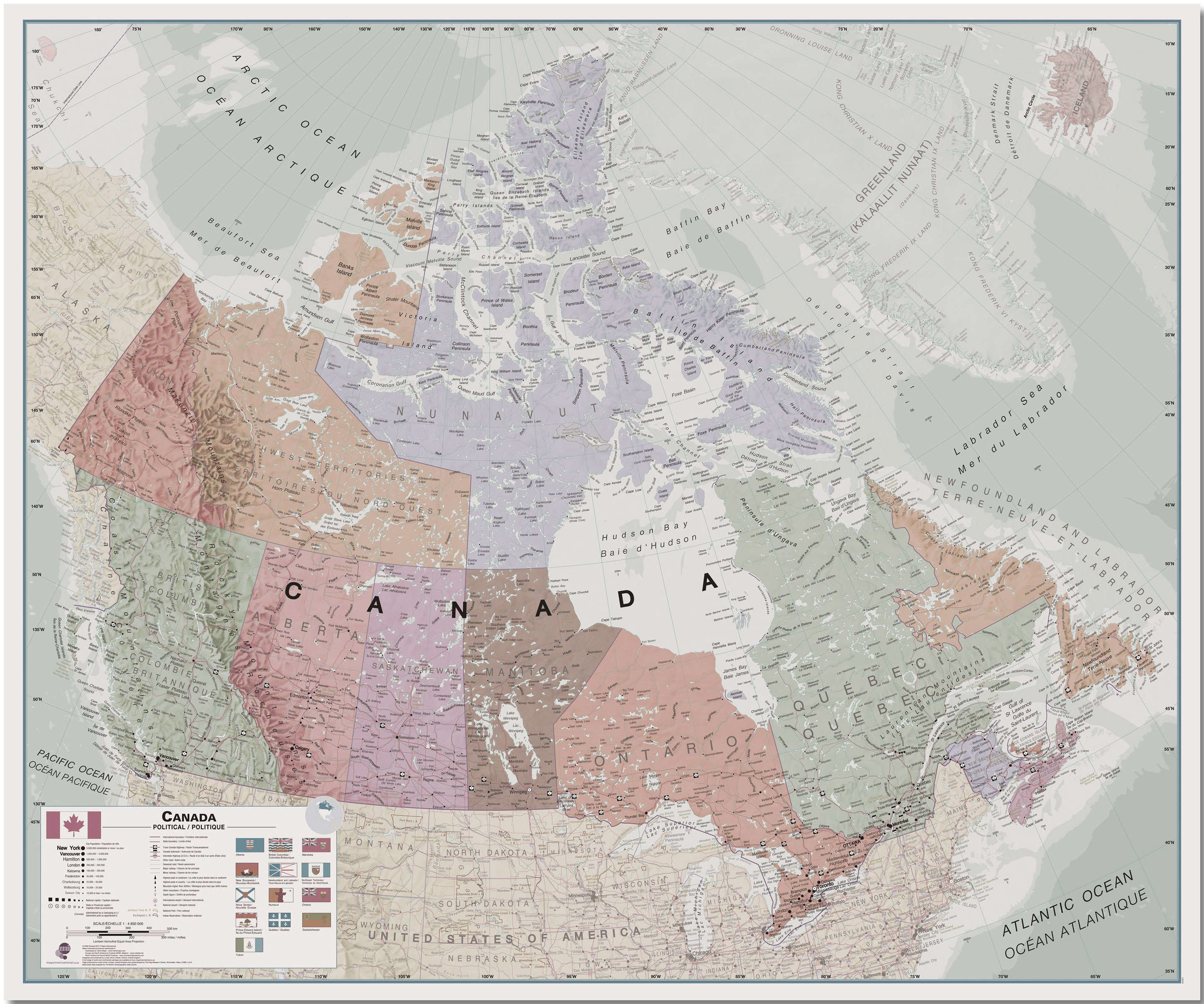 CM00703_H_LMBRD - Executive Canada Wall Map