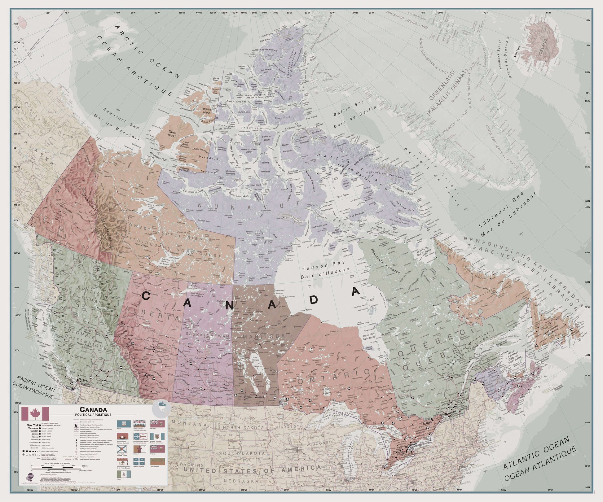 CM00703_L_LAMIN - Executive Canada Wall Map