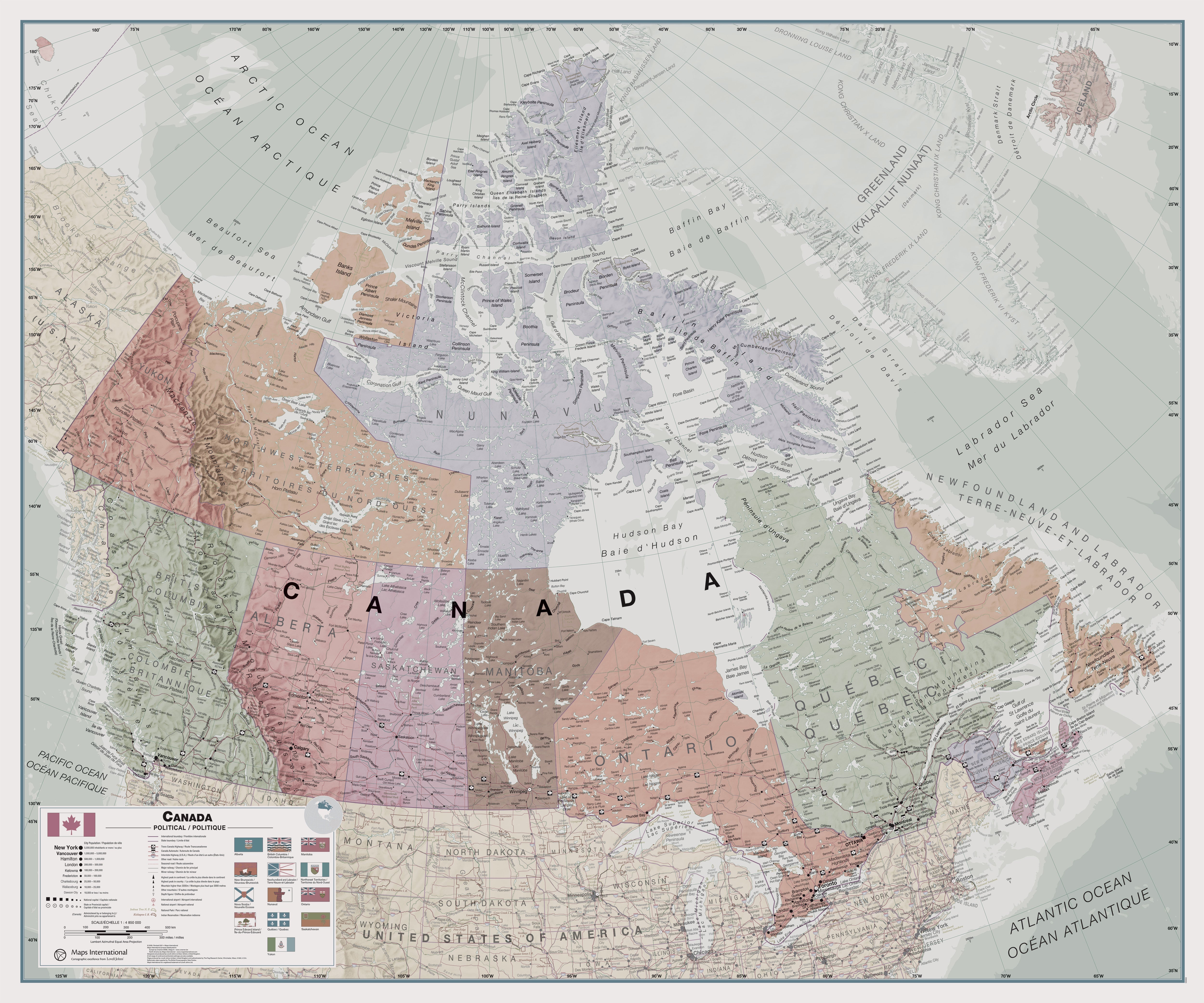 CM00703_H_PAPER - Executive Canada Wall Map