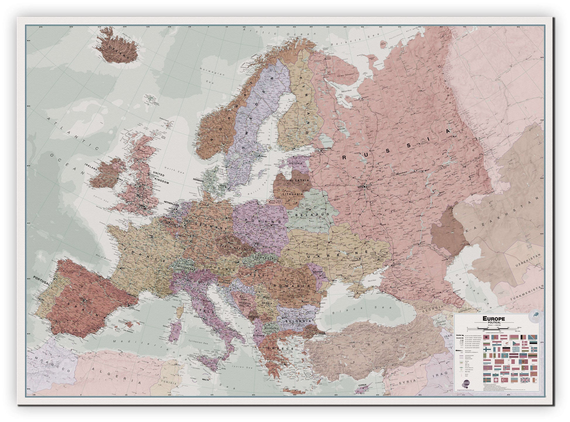 CT00695_L_CANVA - Executive Europe Wall Map Political