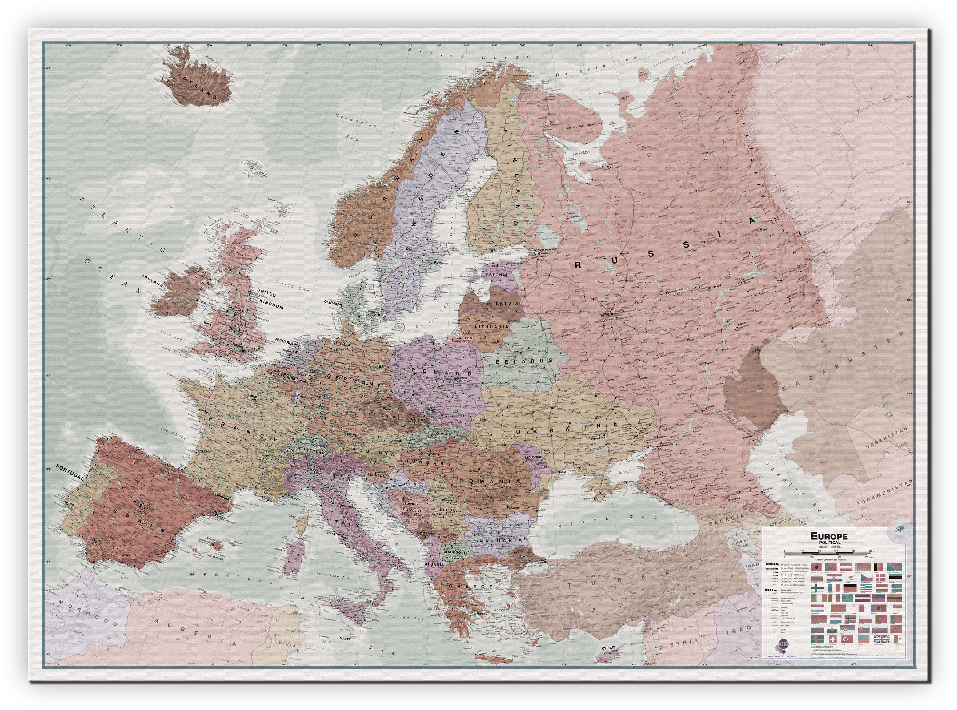 CT00695_L_CANVA - Executive Europe Wall Map Political