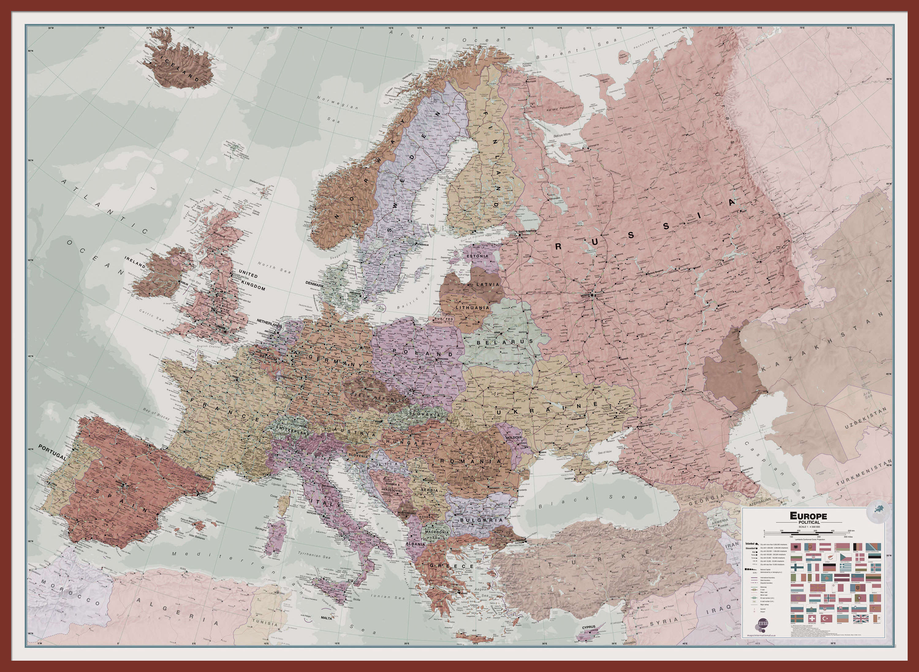 CT00695_H_LBDOK - Executive Europe Wall Map Political