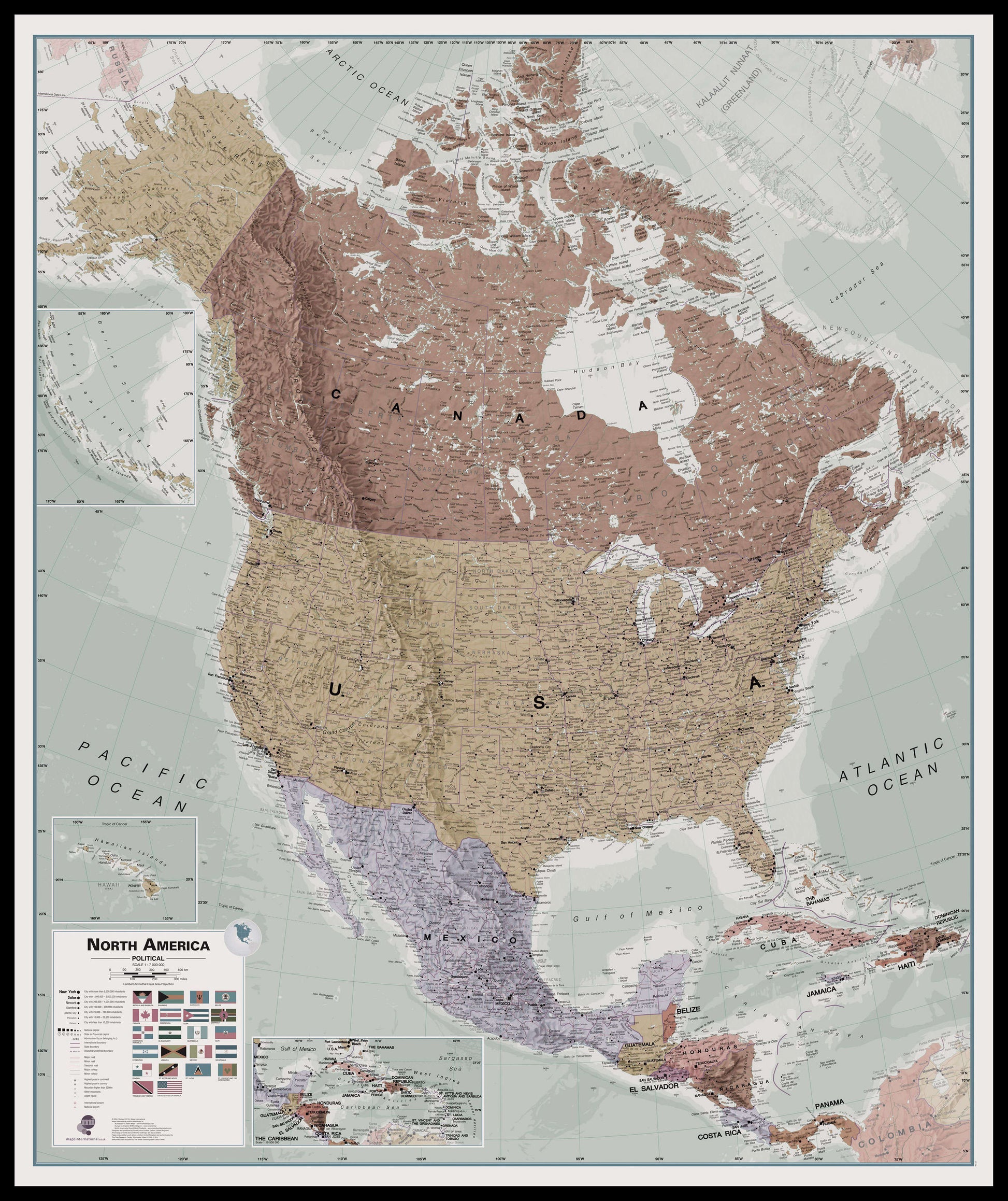 CT00700_H_LBDBL - Executive North America Wall Map Political