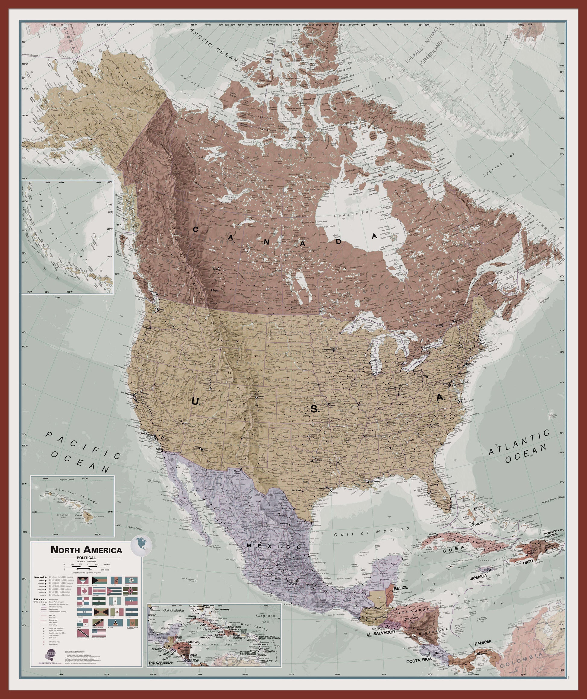 CT00700_L_LBDOK - Executive North America Wall Map Political