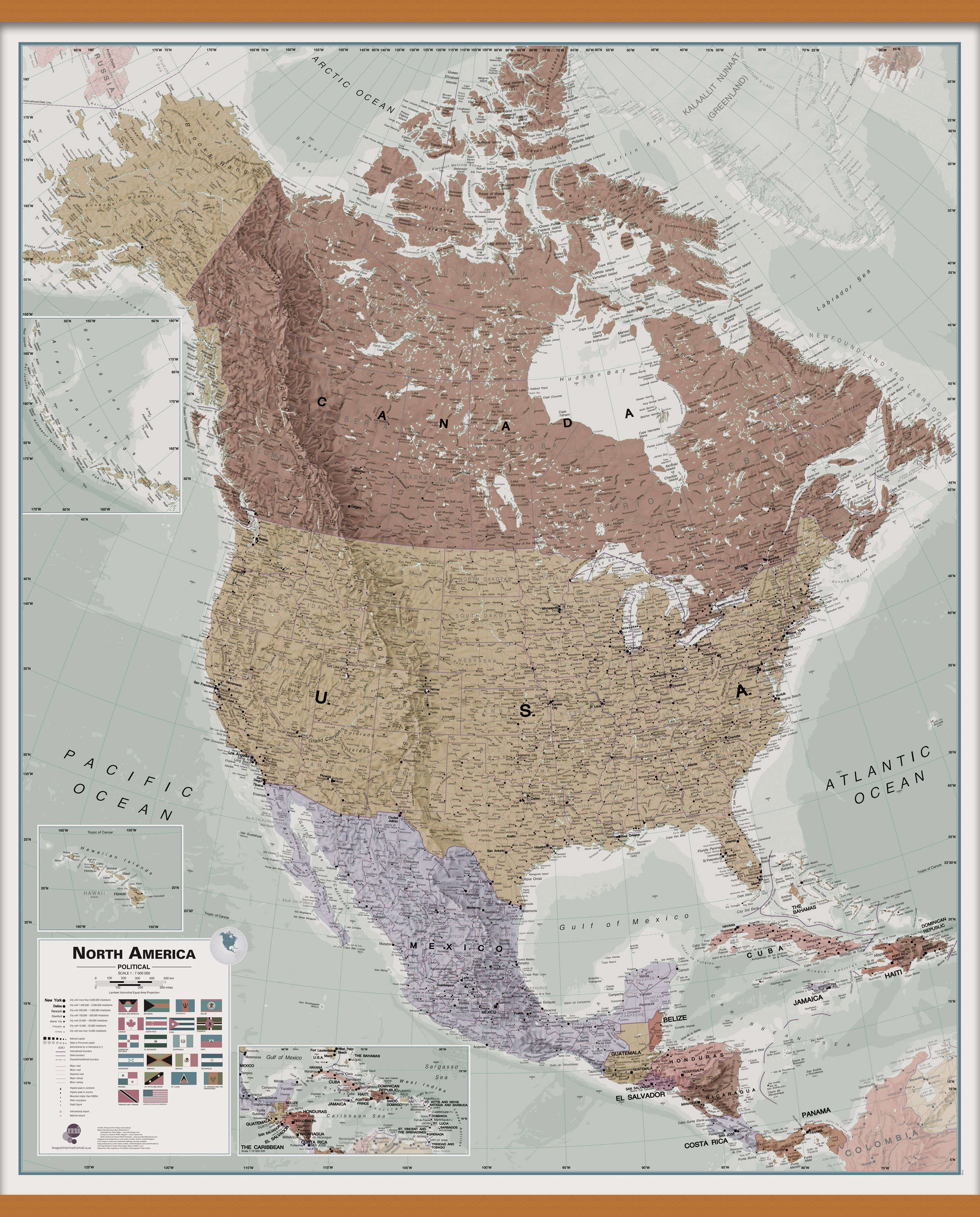 CT00700_L_CWDHB - Executive North America Wall Map Political