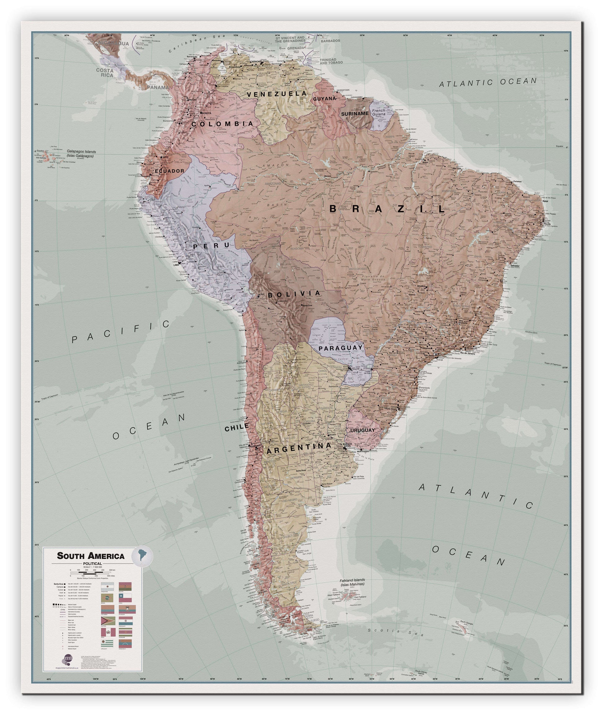 CT00701_L_CANVA - Executive South America Wall Map Political