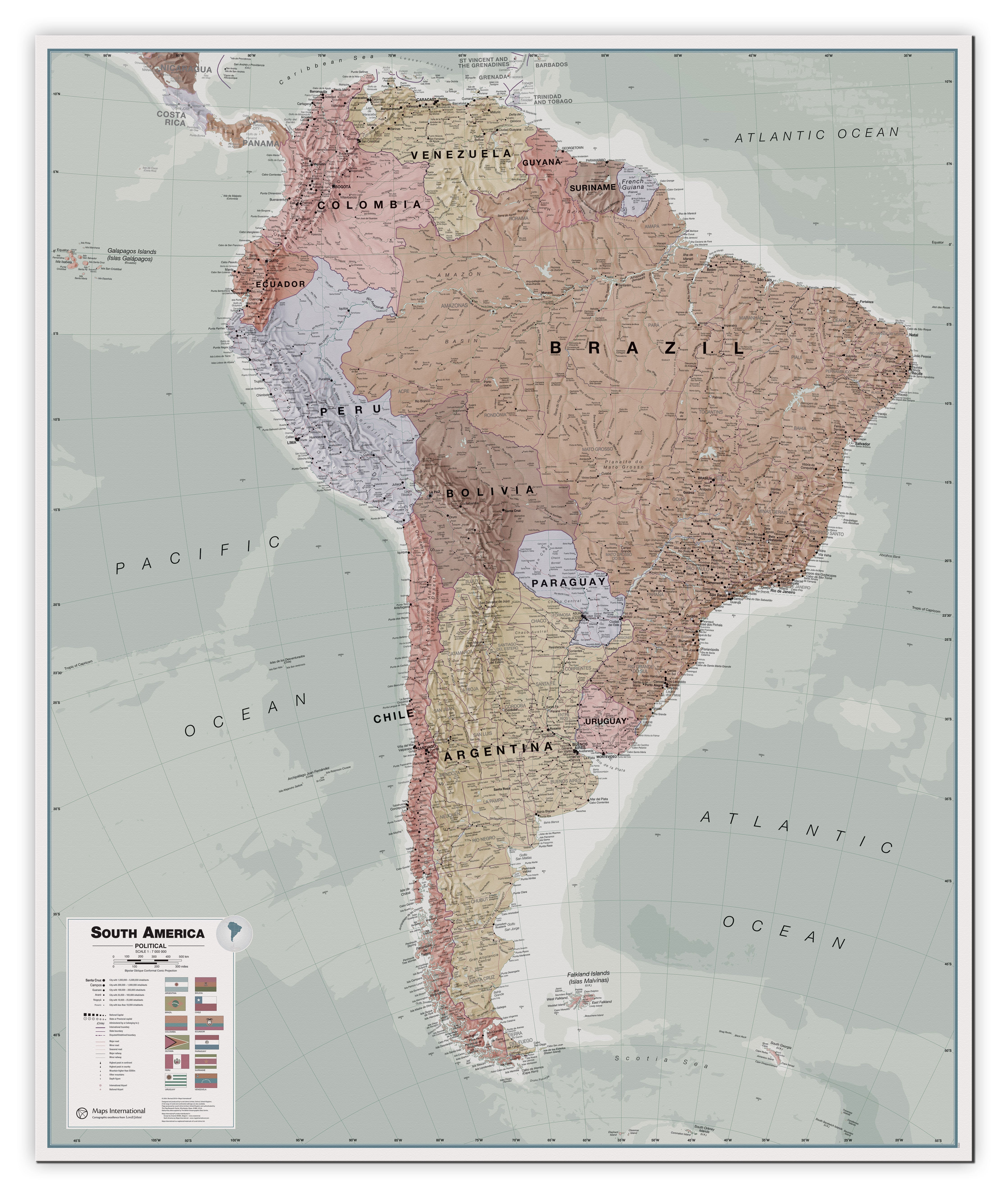 CT00701_L_CANVA - Executive South America Wall Map Political