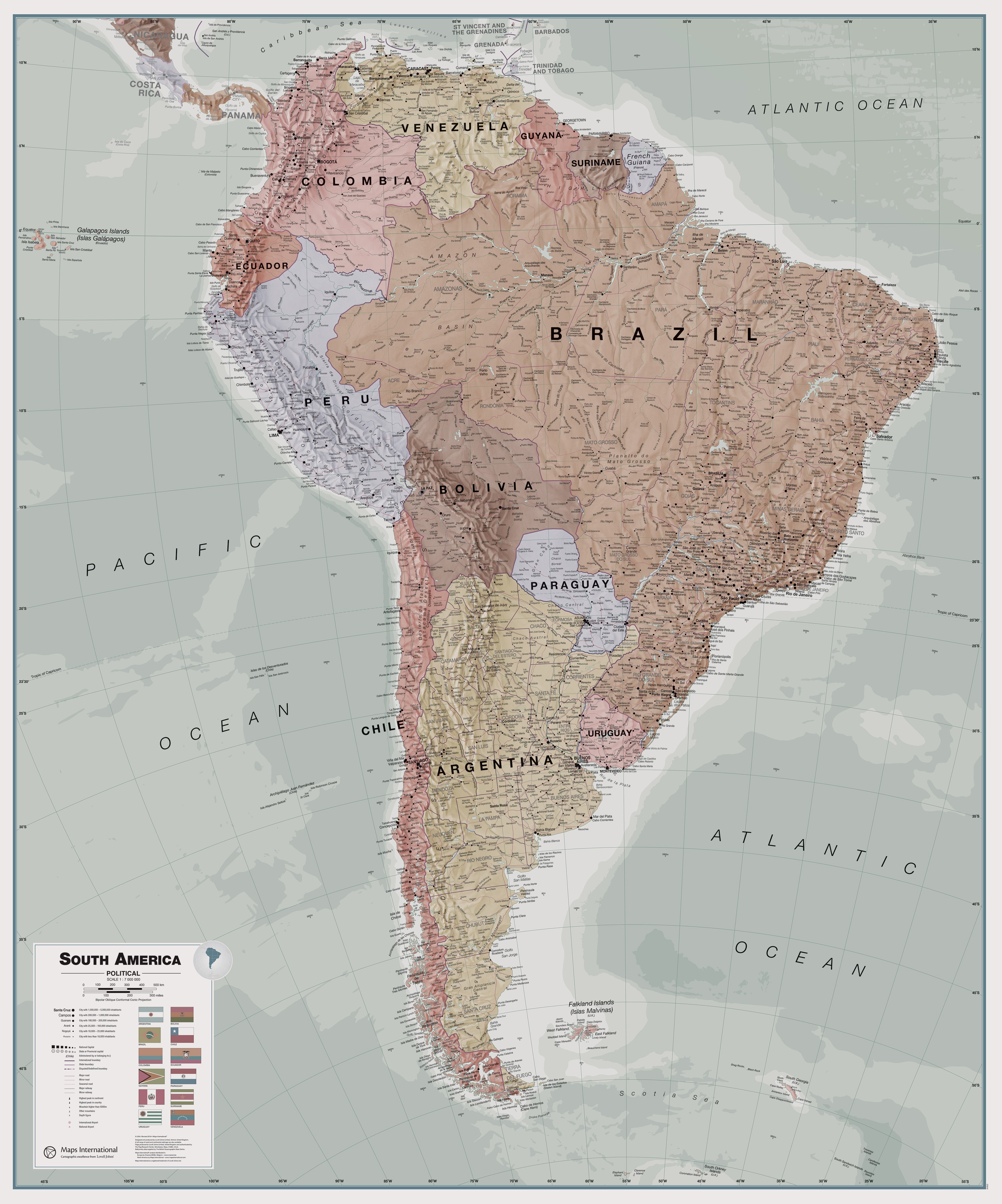 CT00701_L_PAPER - Executive South America Wall Map Political