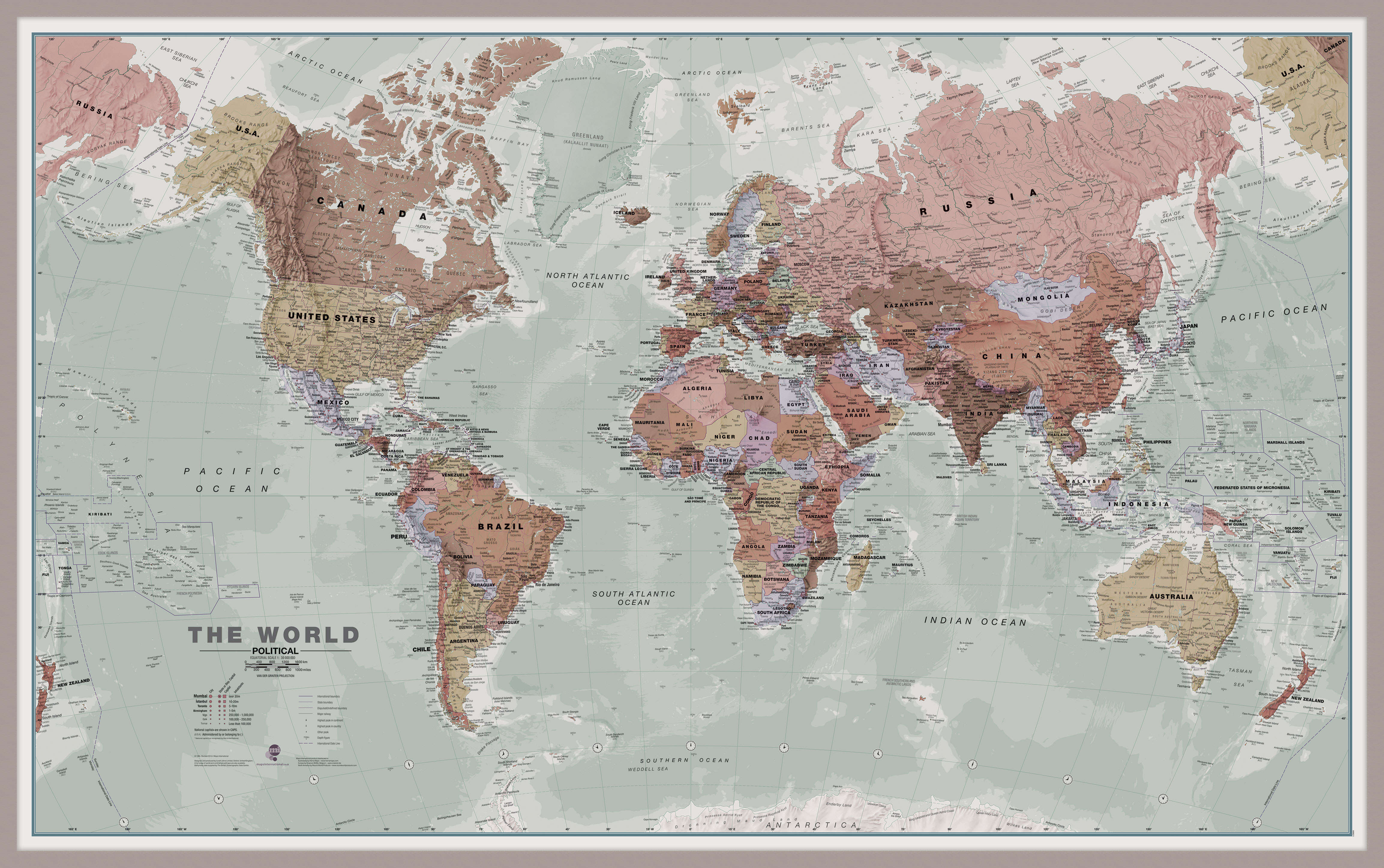 WM00671_H_LBDAL - Executive World Wall Map Political