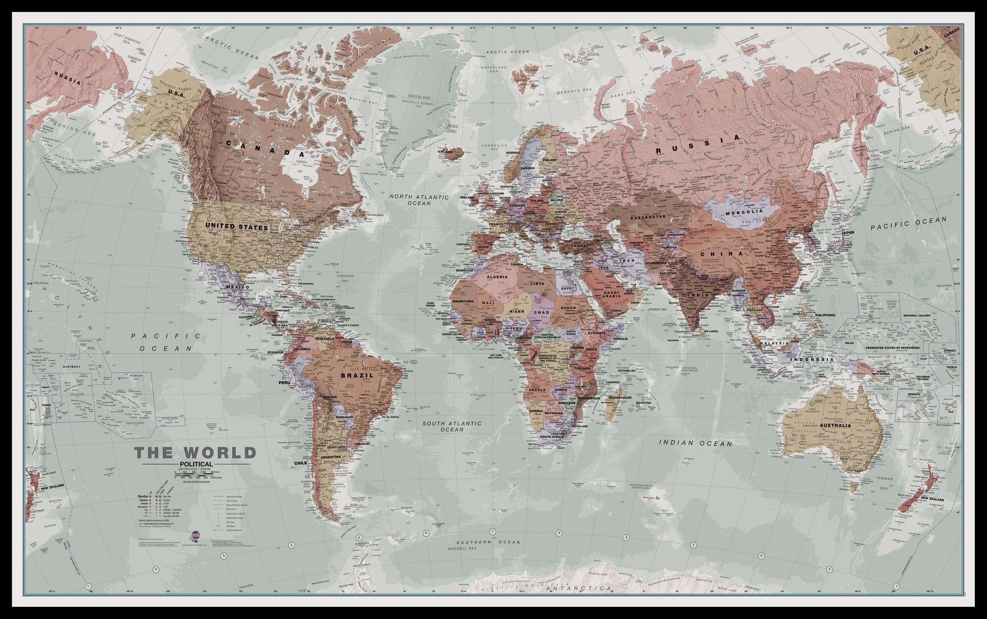 WM00671_L_LBDBL - Executive World Wall Map Political