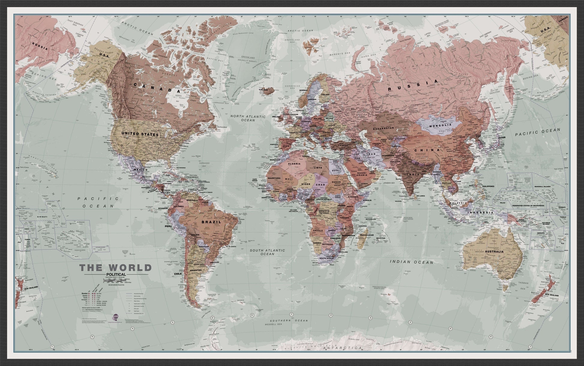 WM00671_L_WDBLA - Executive World Wall Map Political