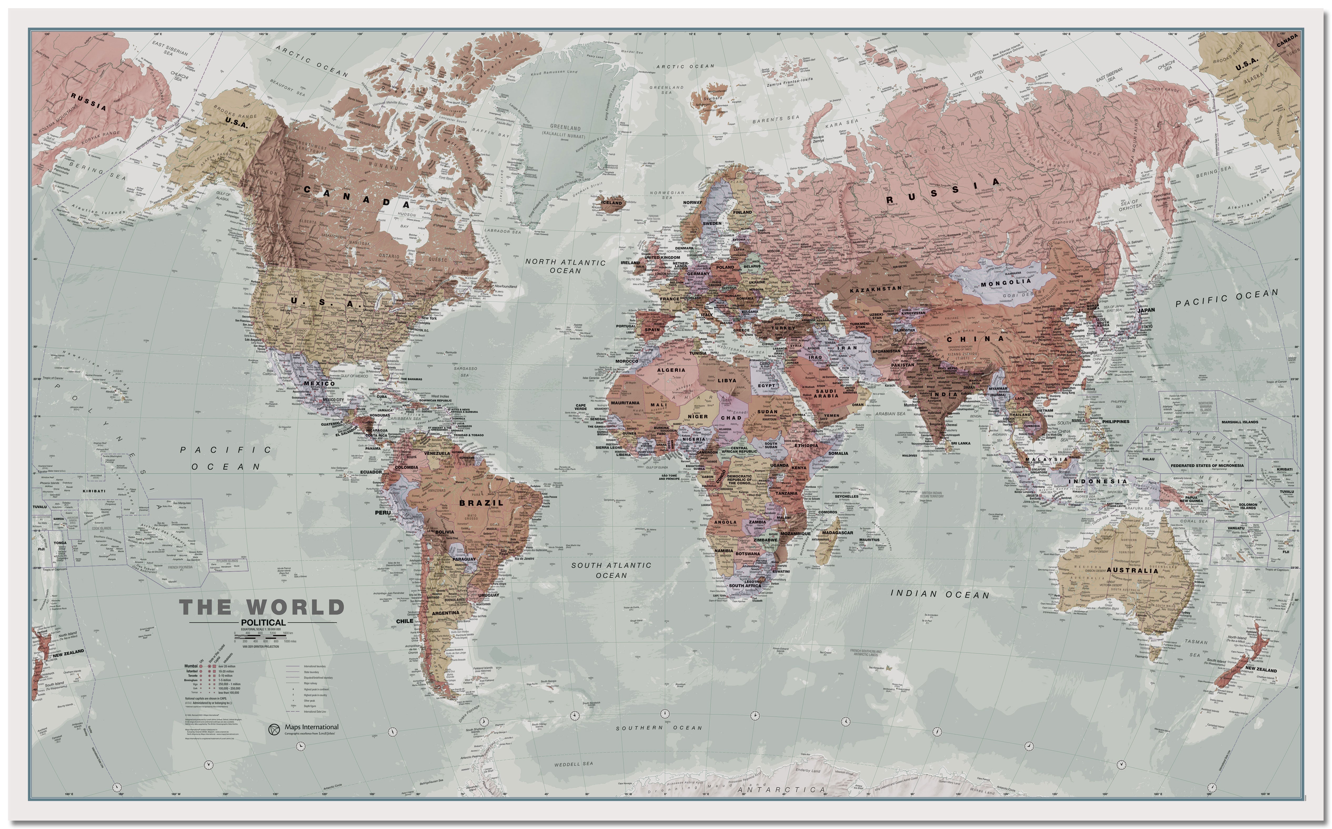 WM00671_H_LMBRD - Executive World Wall Map Political
