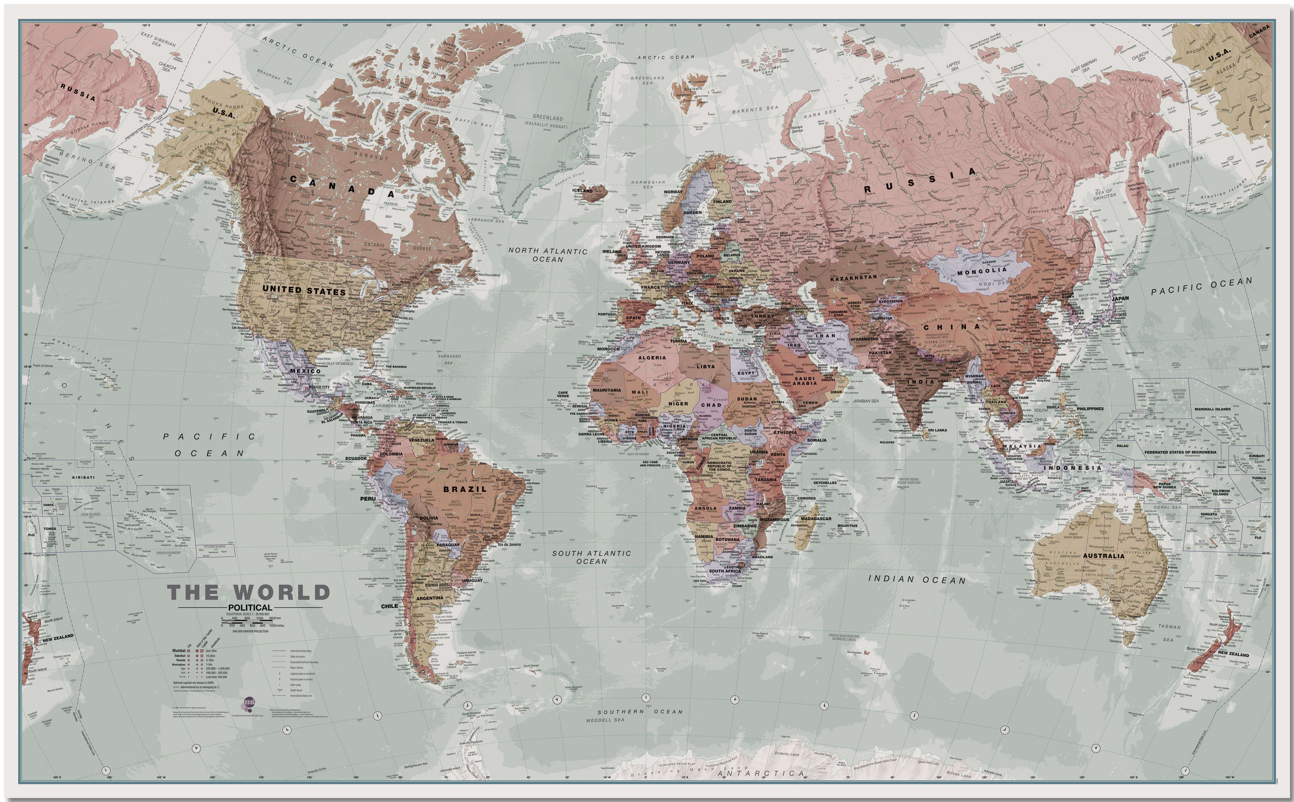 WM00671_H_LMBRD - Executive World Wall Map Political
