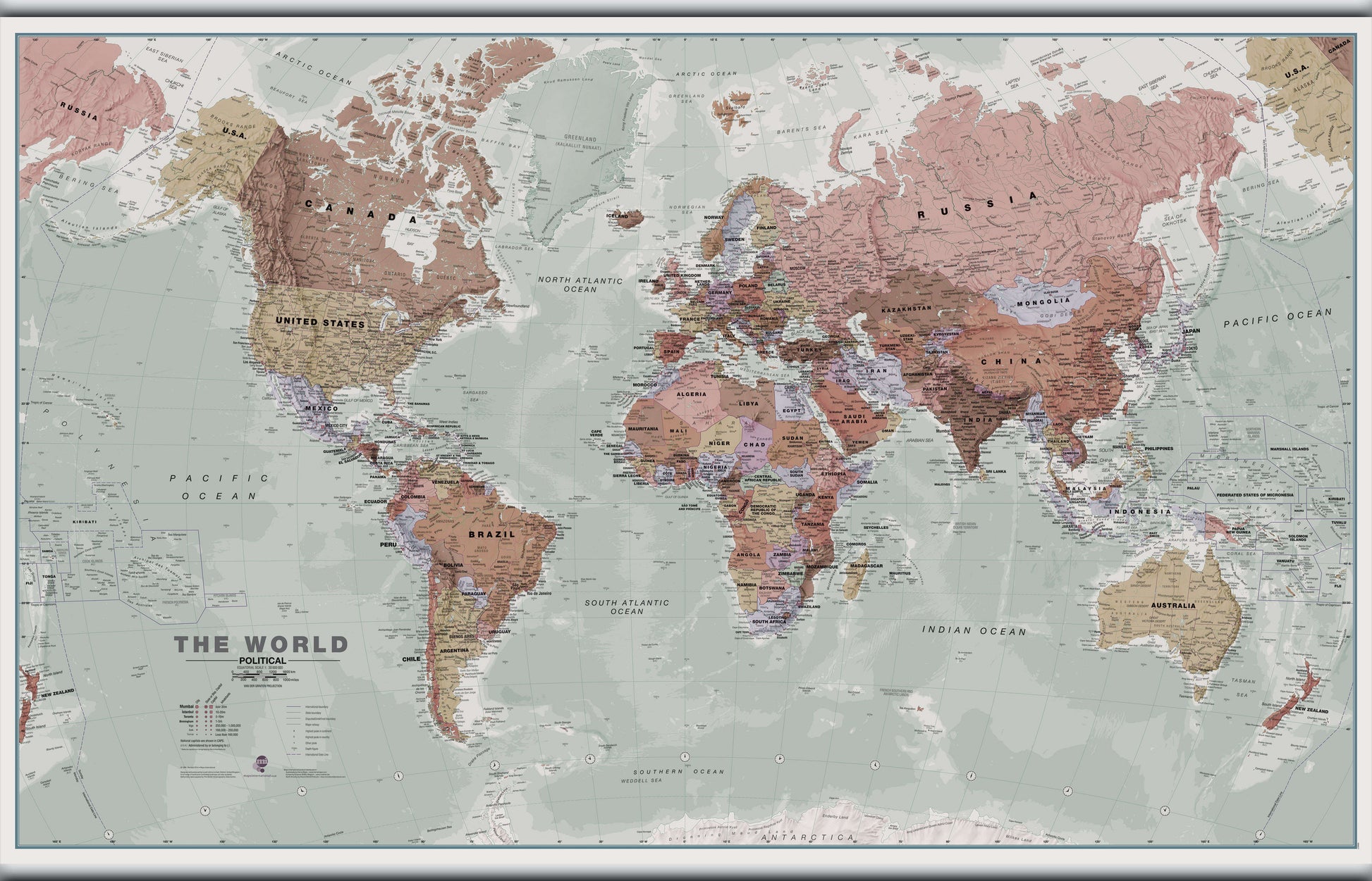 WM00671_L_CANHB - Executive World Wall Map Political