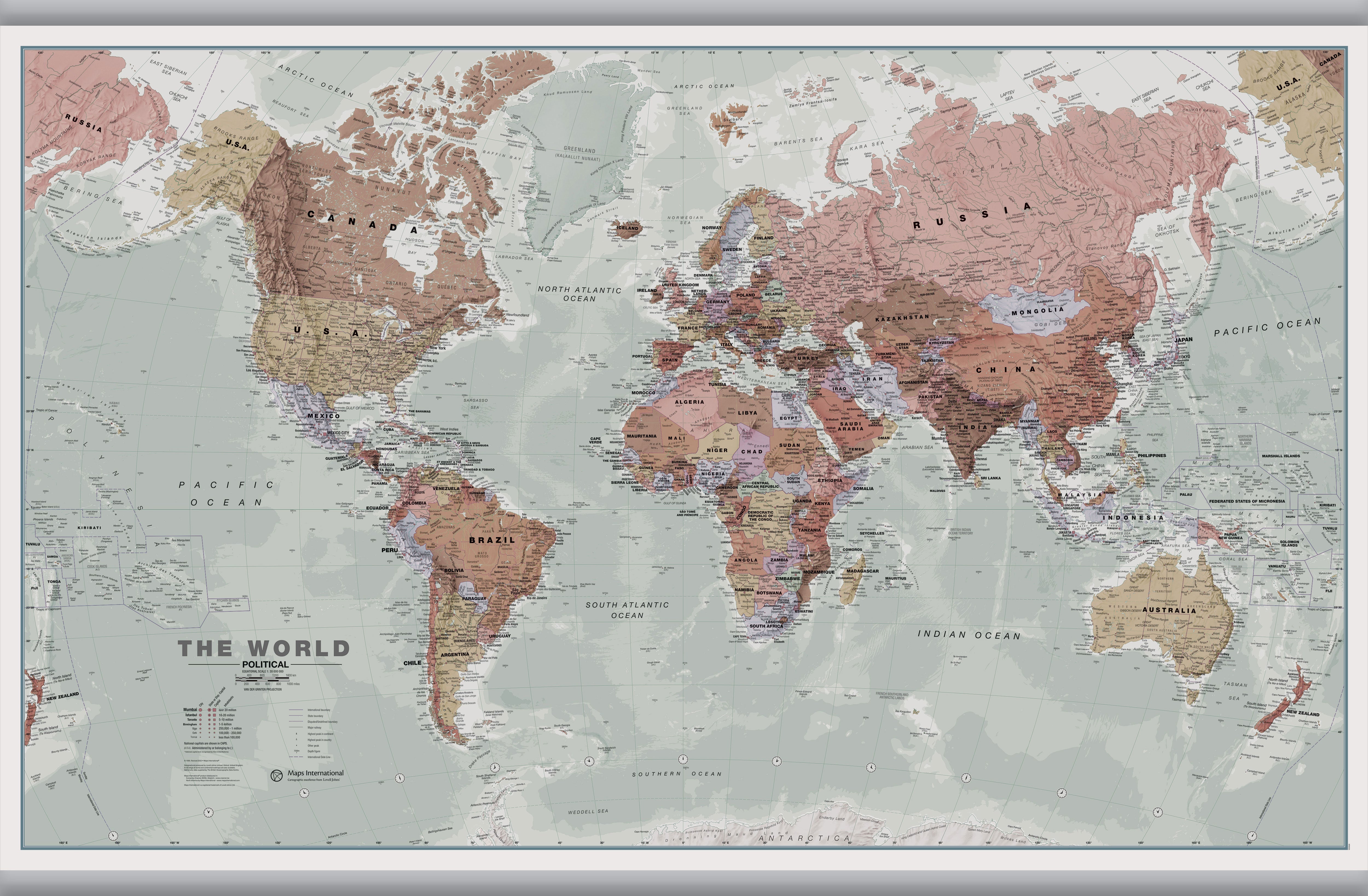 WM00671_H_LAMHB - Executive World Wall Map Political