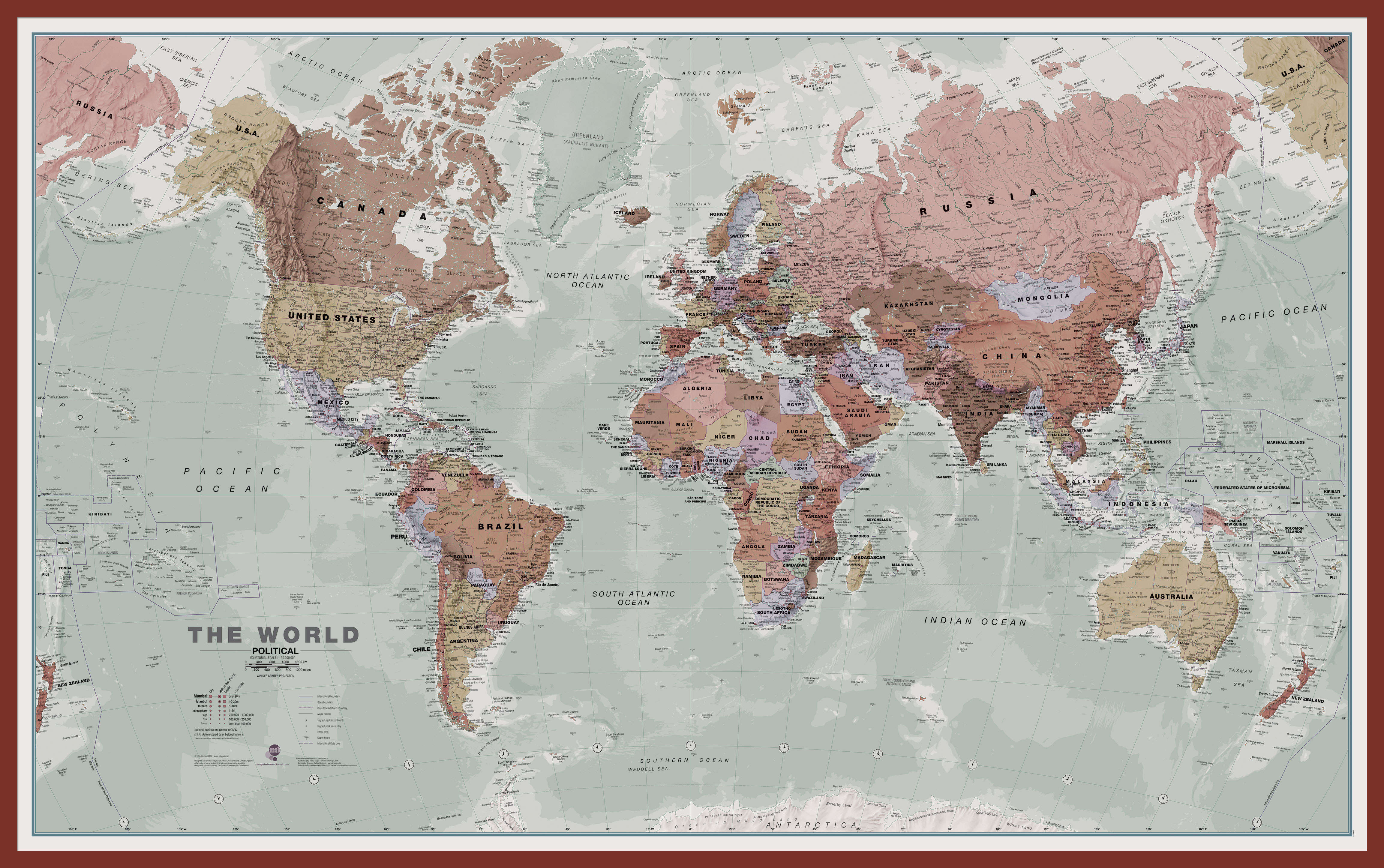 WM00671_H_LBDOK - Executive World Wall Map Political