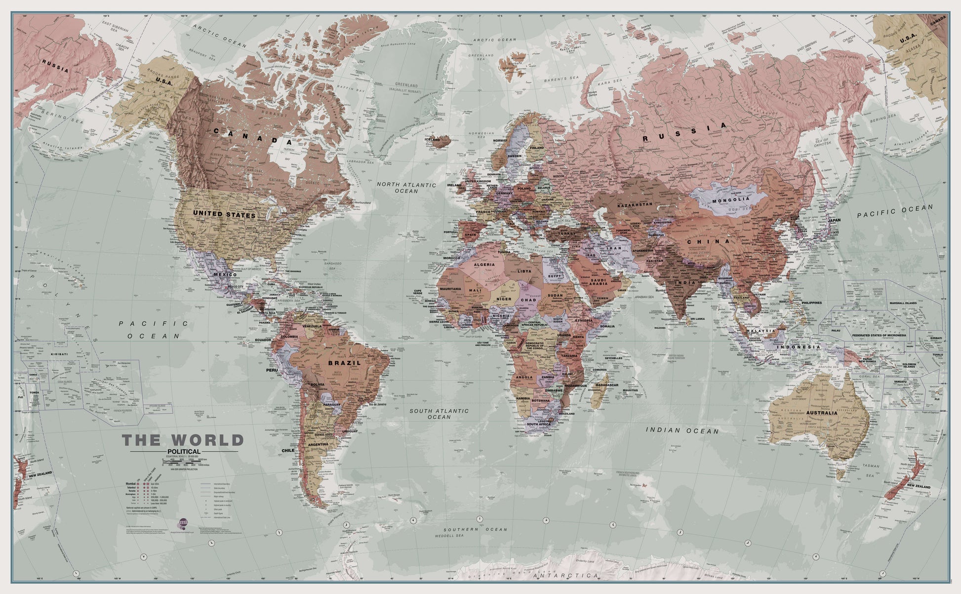 WM00671_H_CANRL - Executive World Wall Map Political