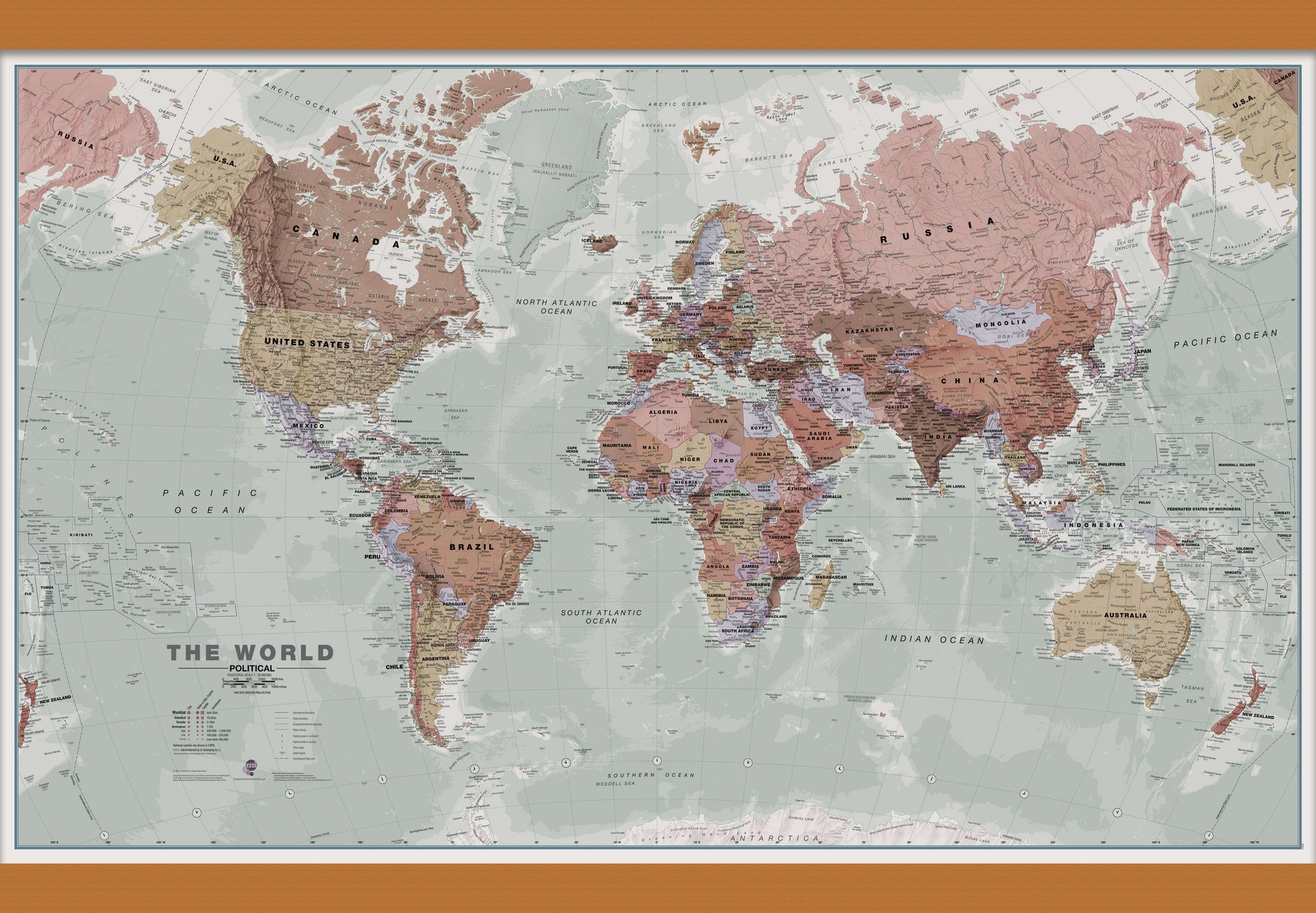 WM00671_M_CWDHB - Executive World Wall Map Political