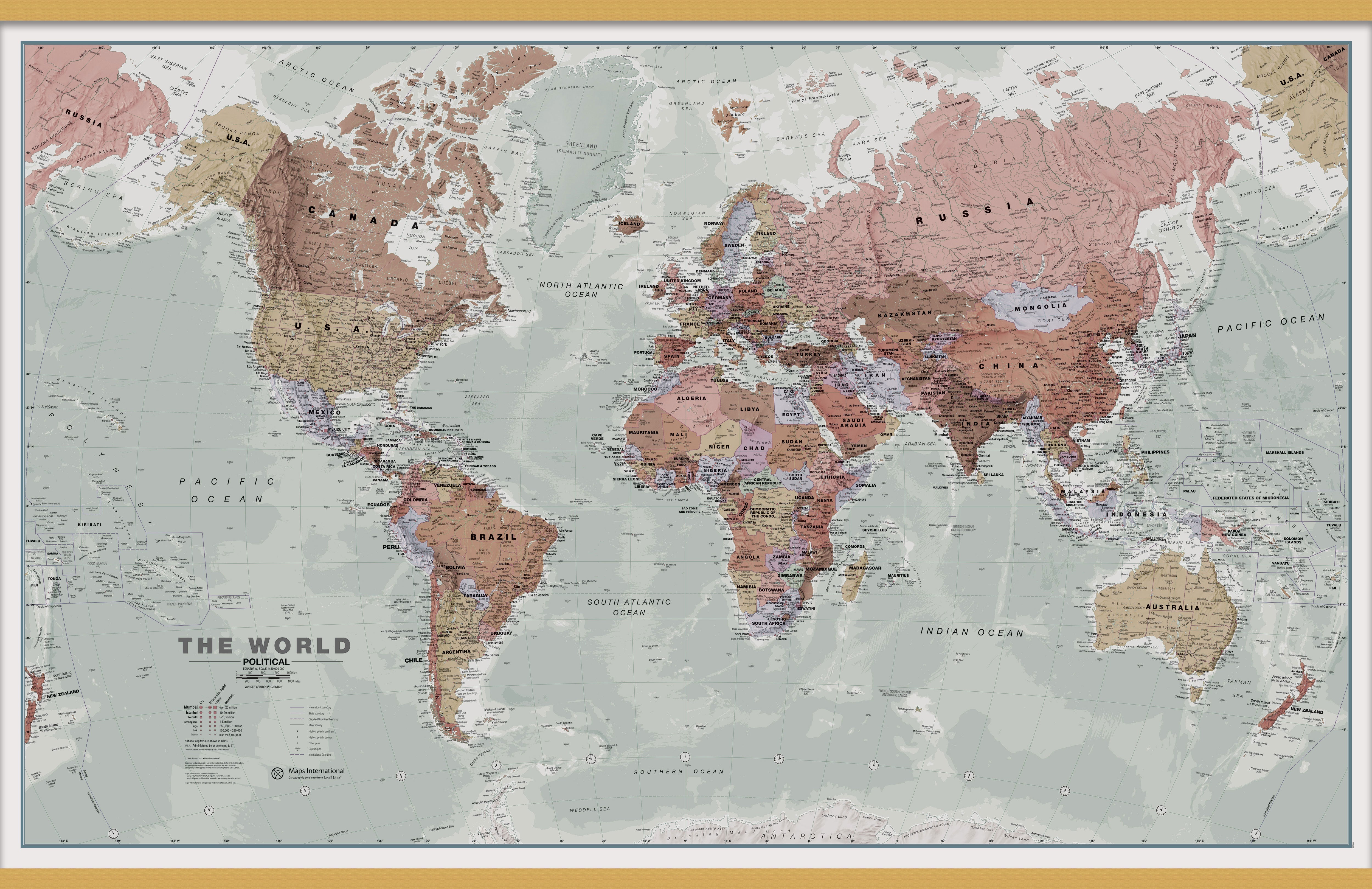 WM00671_L_LWDHB - Executive World Wall Map Political