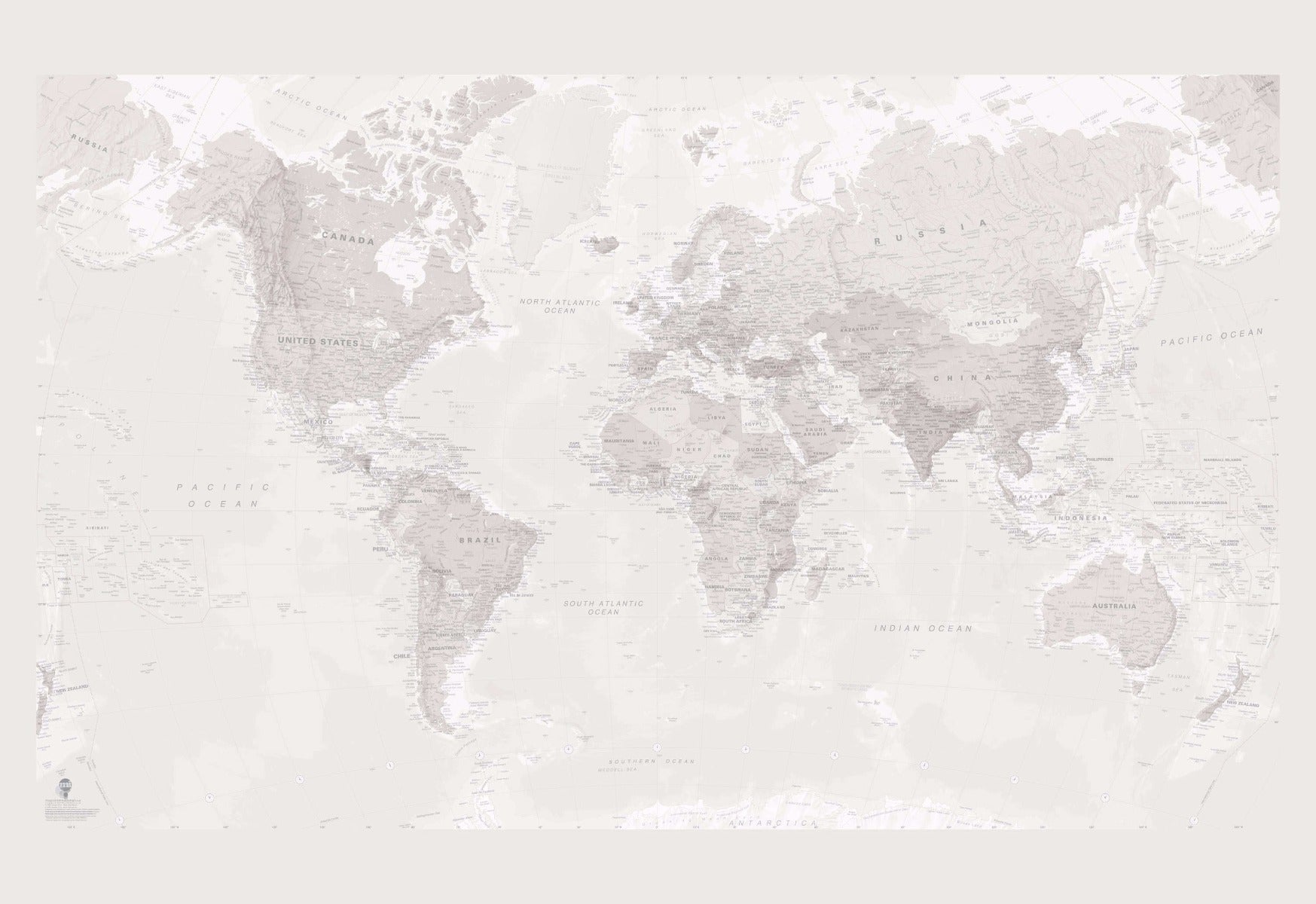 WP00817_H_WALLP - Faded World Map Wallpaper
